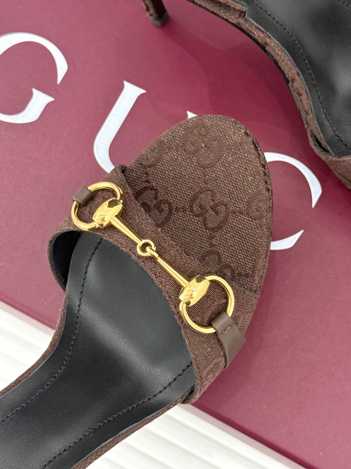 GG 26s Donna Platform Sandal 12cm Coffee Canvas 991726