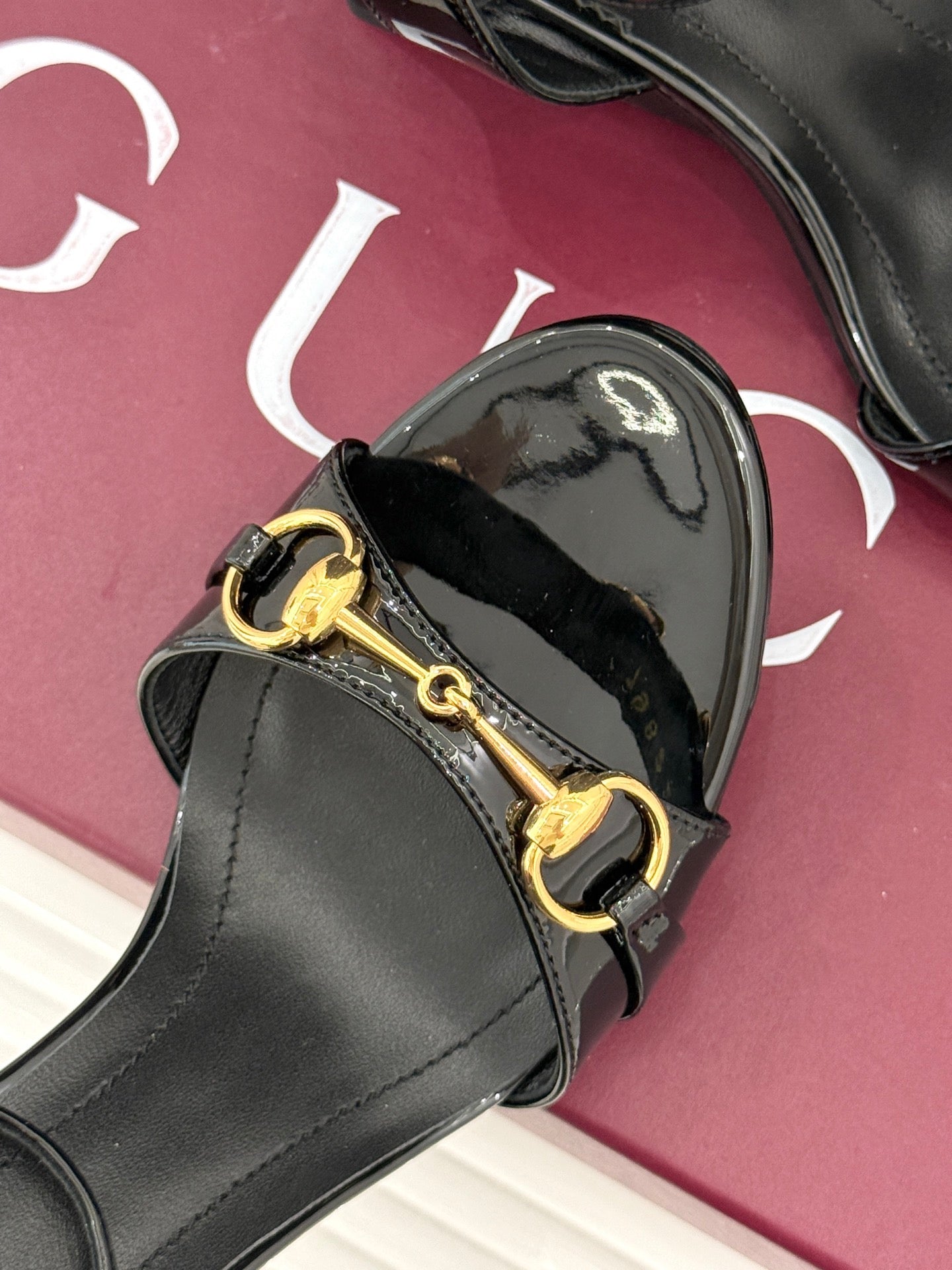 GG 26s Donna Wedge Sandal 8cm Black Sheepskin 991737