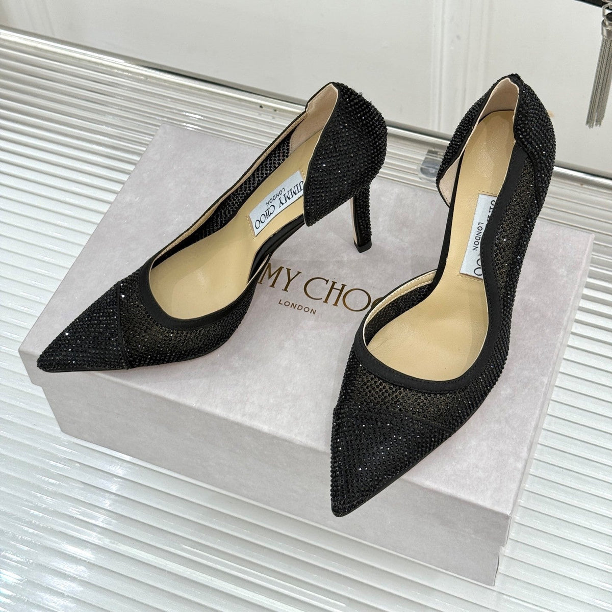 JC 26s Brigitte Pumps 10cm Mesh Tiny Crystals 174510
