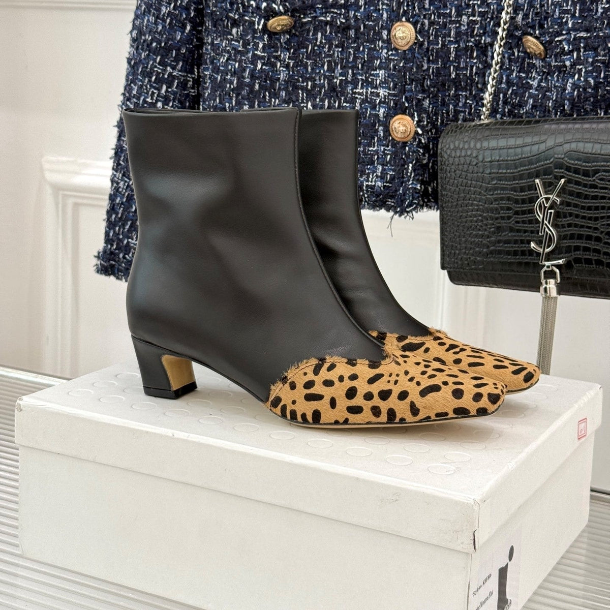 Khaite 26s Arizona Booties 4cm Leopard Leather 175075