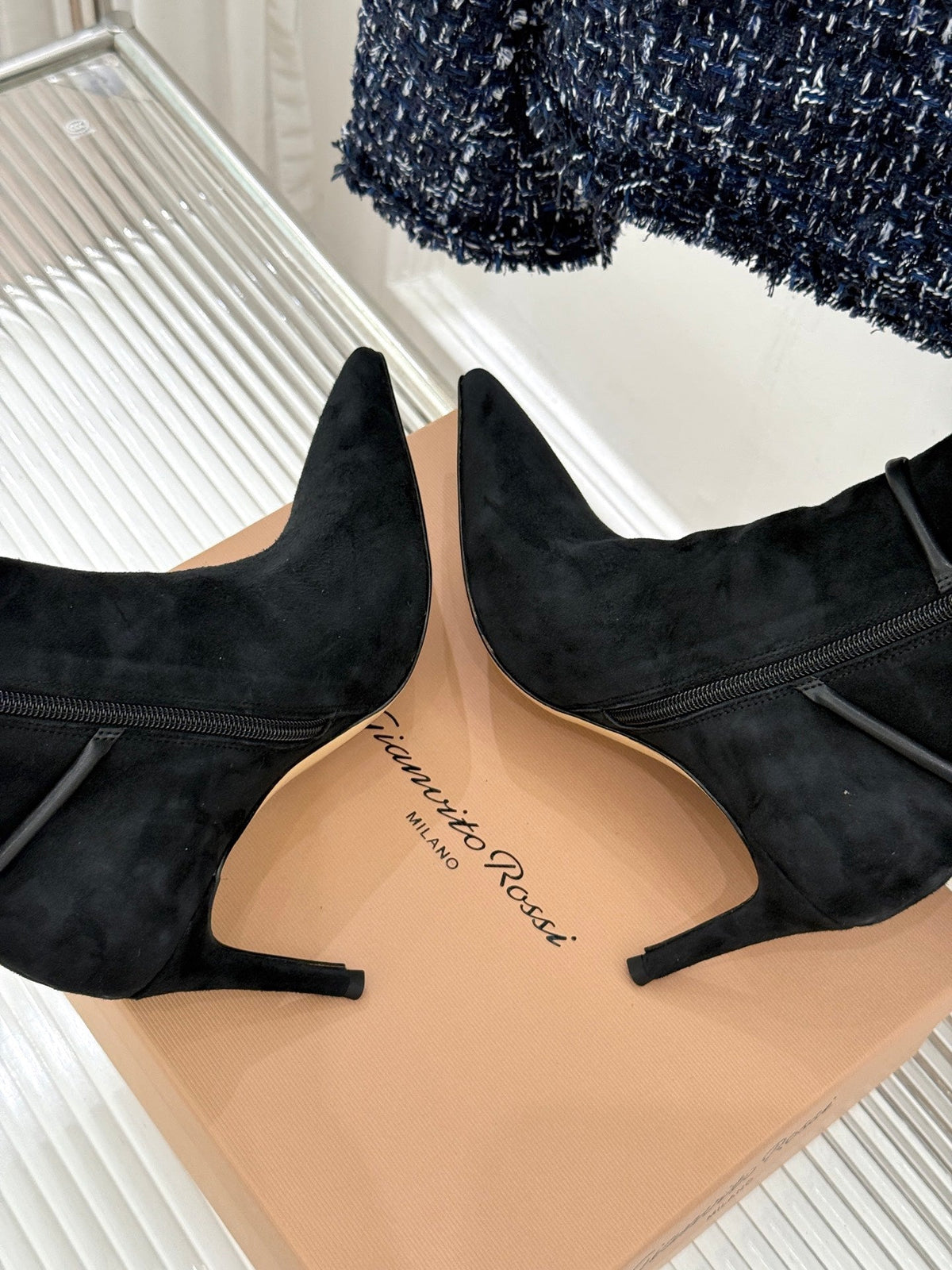 GR 26s Jungle Mamba Booties 8cm Black Suede 175079