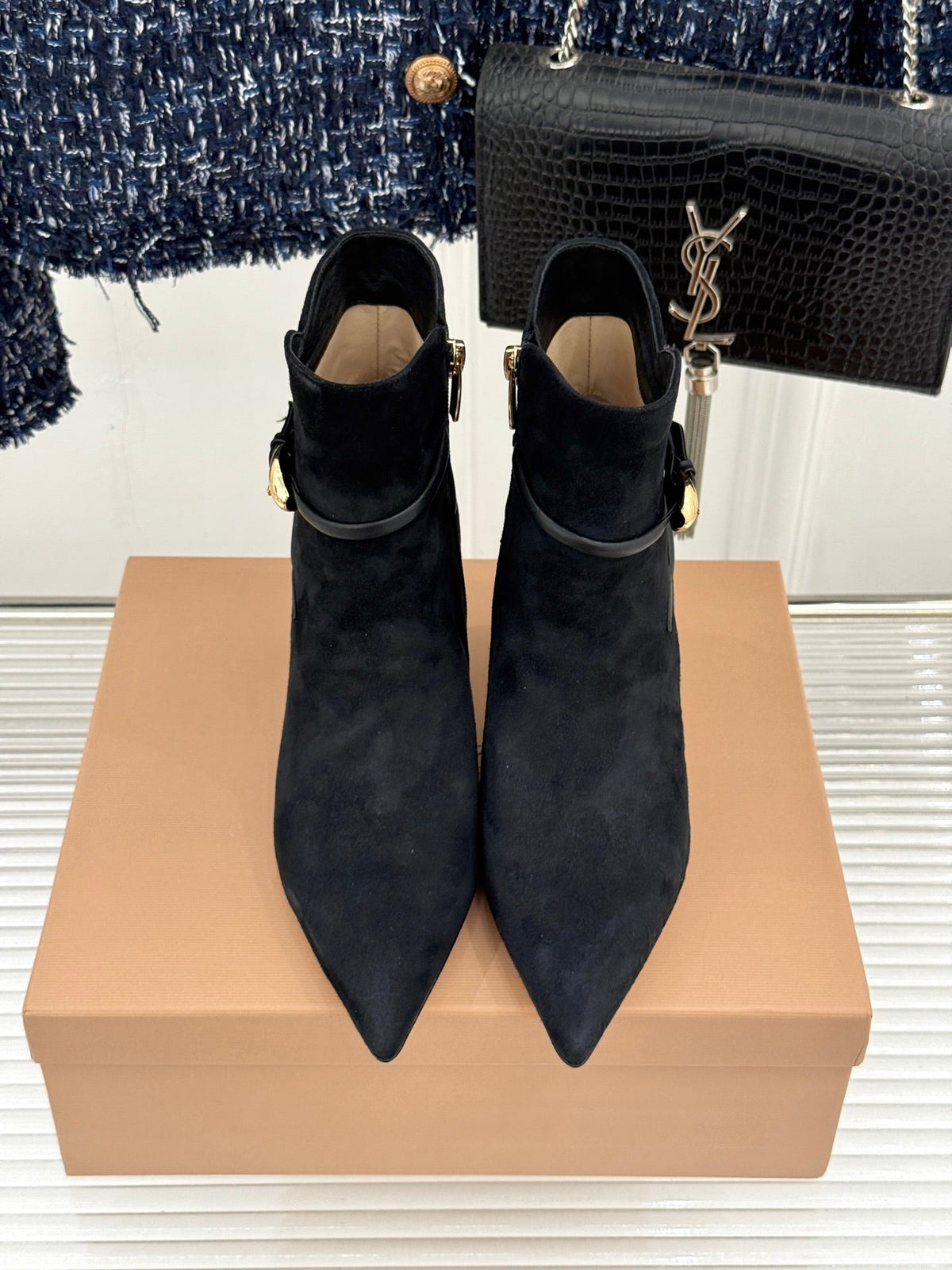 GR 26s Jungle Mamba Booties 8cm Black Suede 175079