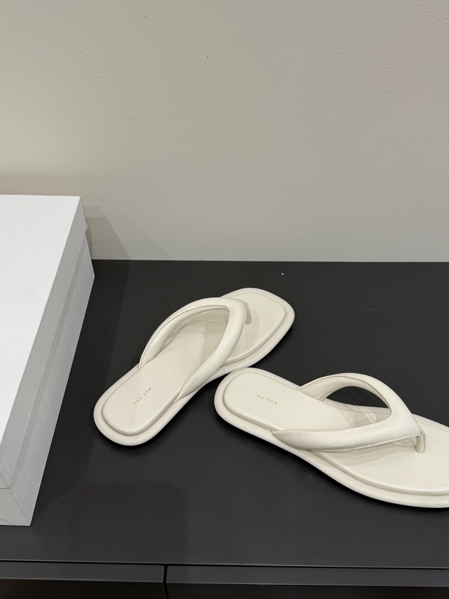 The Row Thong Sandal White Sheepskin 337479