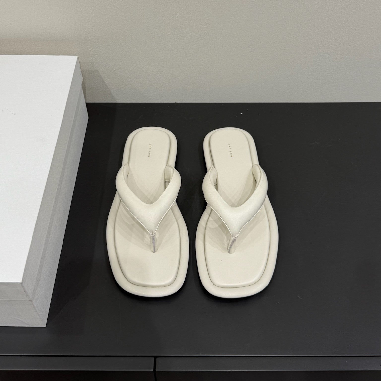 The Row Thong Sandal White Sheepskin 337479