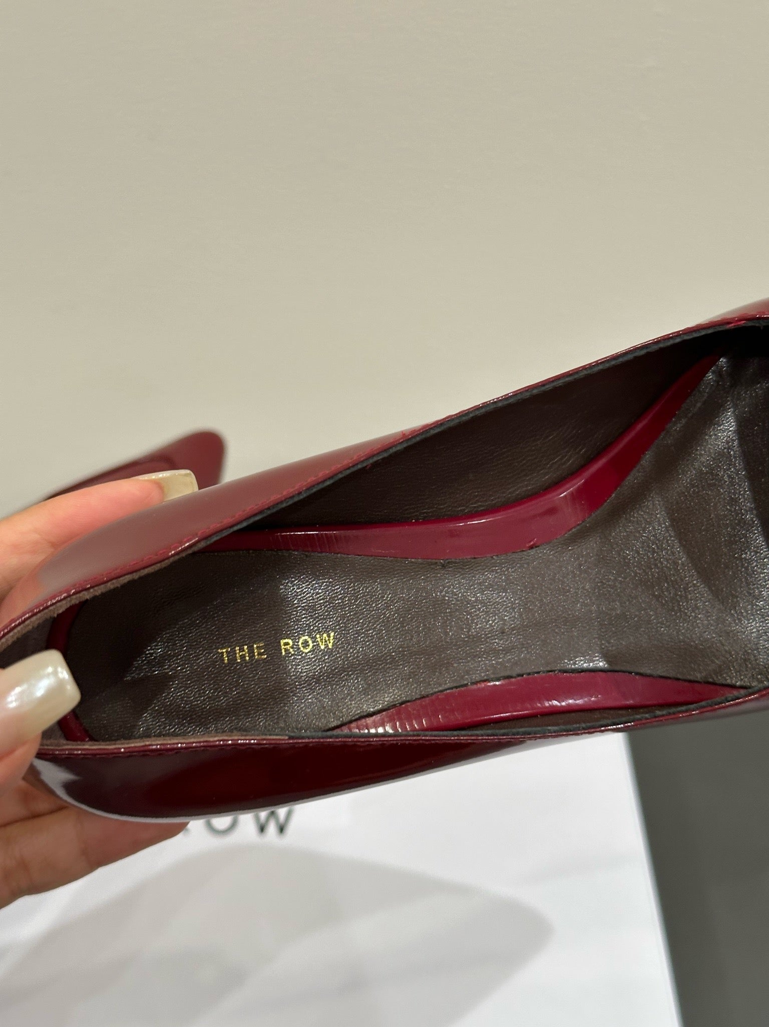 The Row Viv Kitten Pumps 35mm Dar Red Leather 337488