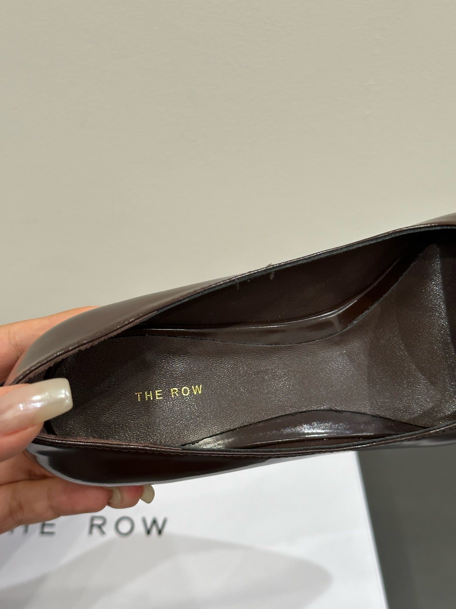 The Row Viv Kitten Pumps 35mm Dark Brown Leather 337489