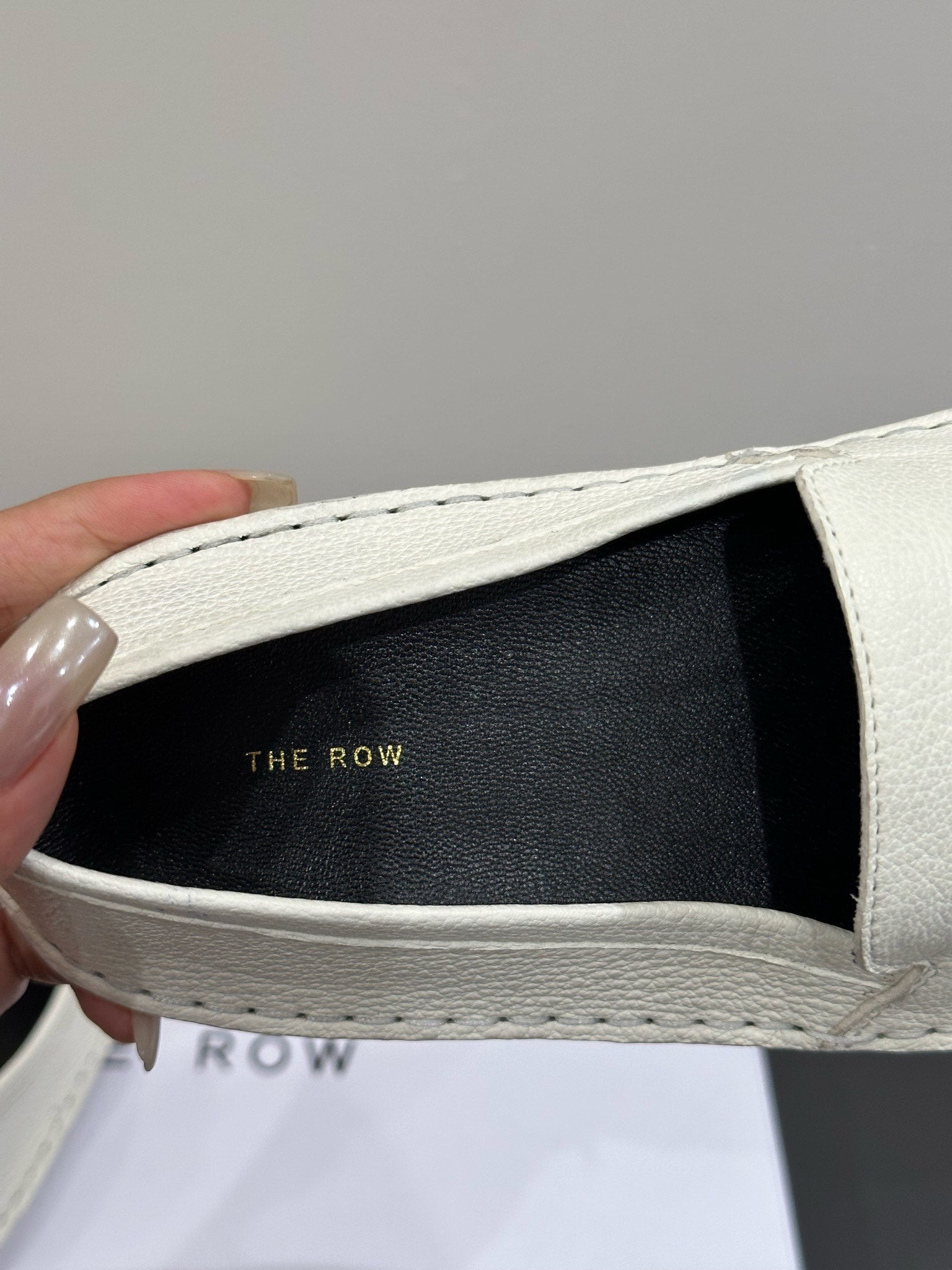 The Row Vasko Slippers White Leather 337491
