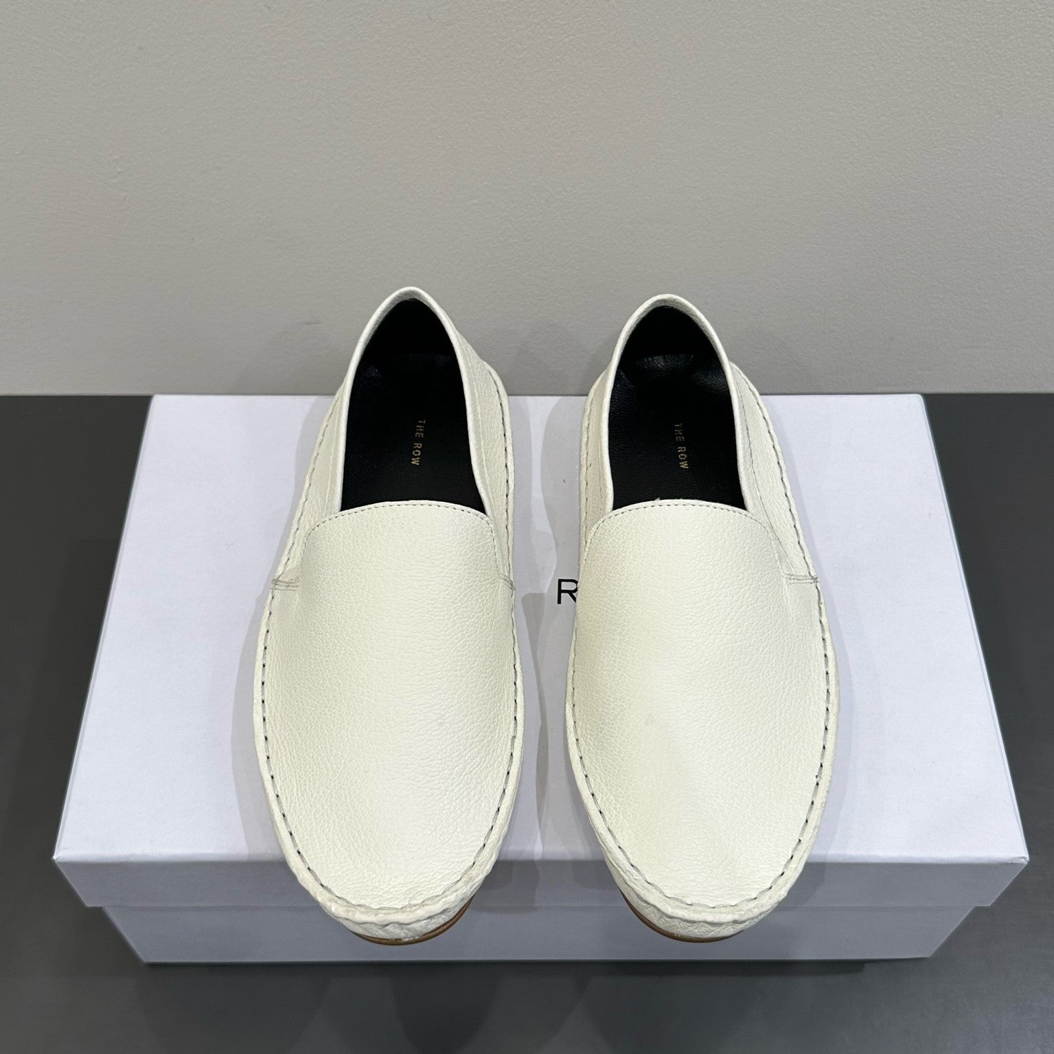 The Row Vasko Slippers White Leather 337491