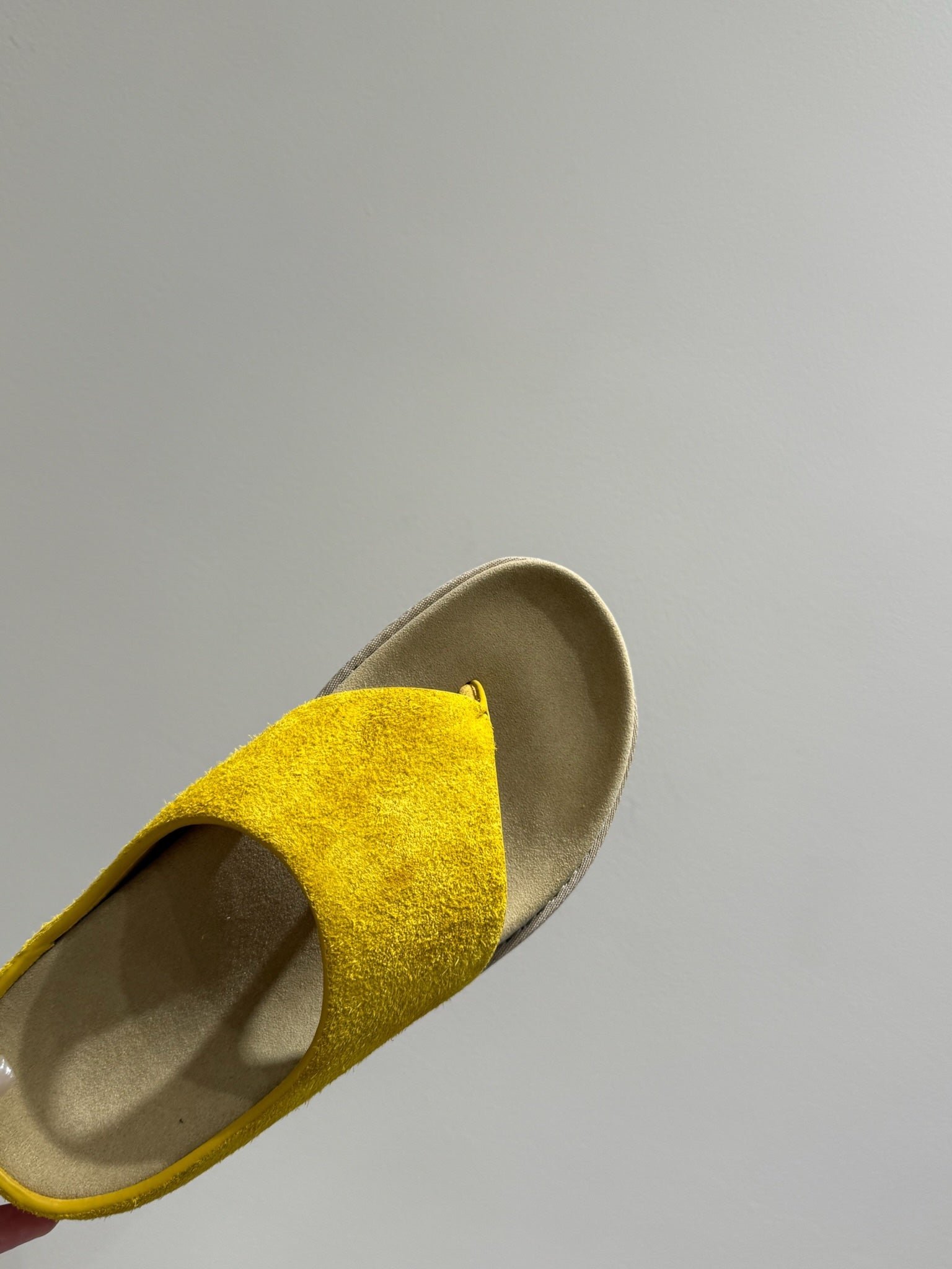 The Row Flat Sandal Yellow Cow Suede 337502