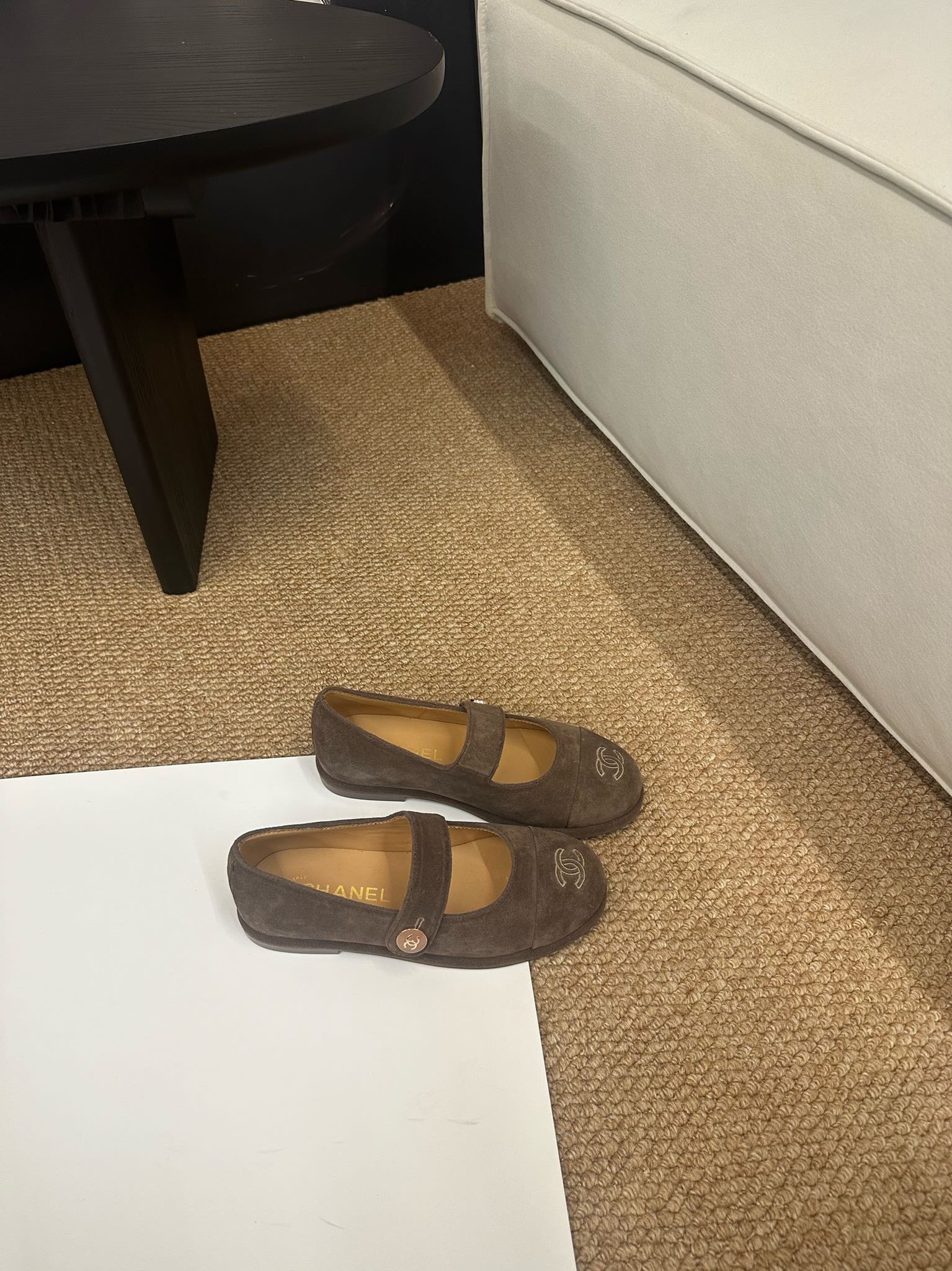 CC 26s Mary Jane Flats Dark Brown Suede