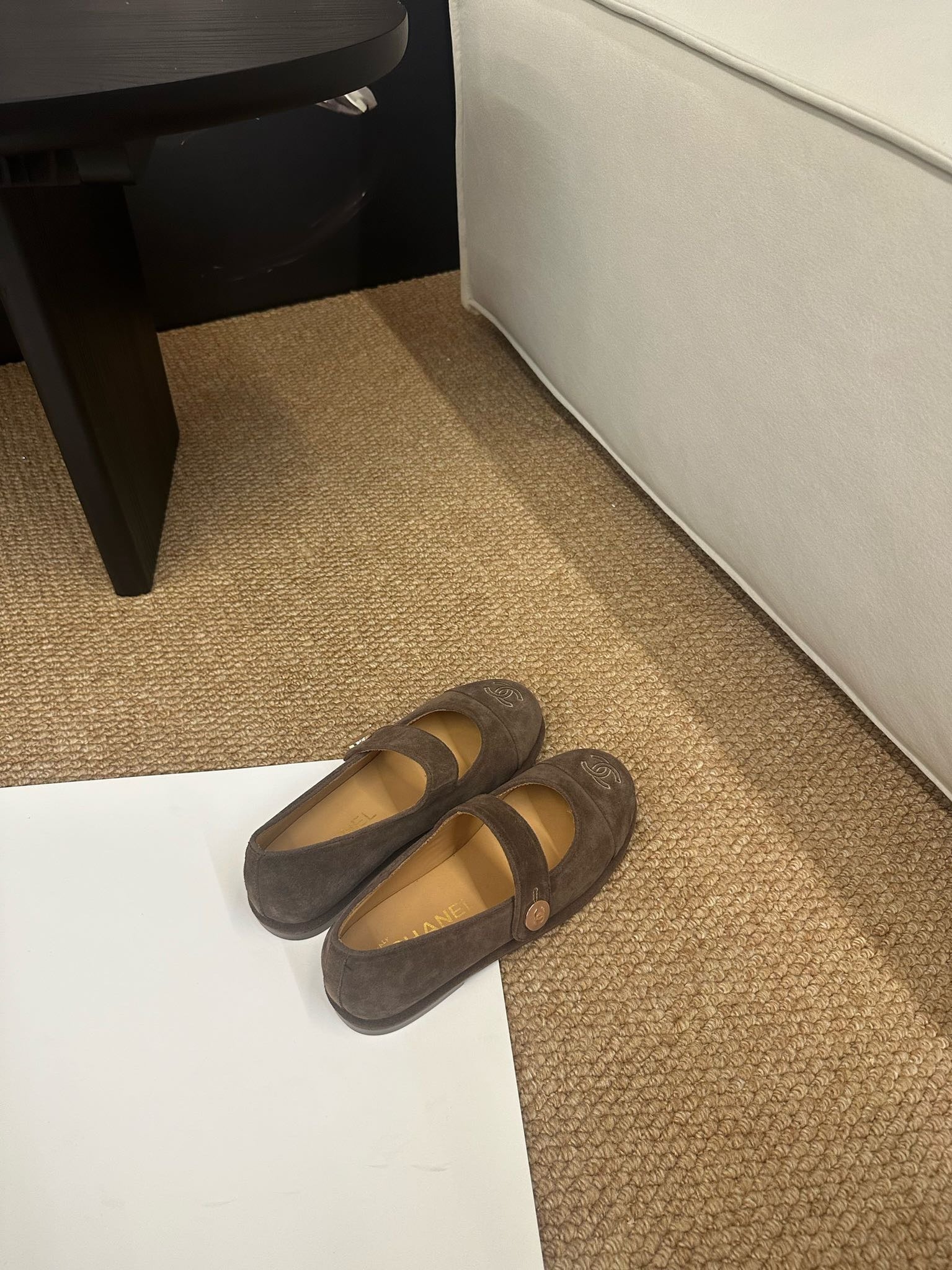CC 26s Mary Jane Flats Dark Brown Suede
