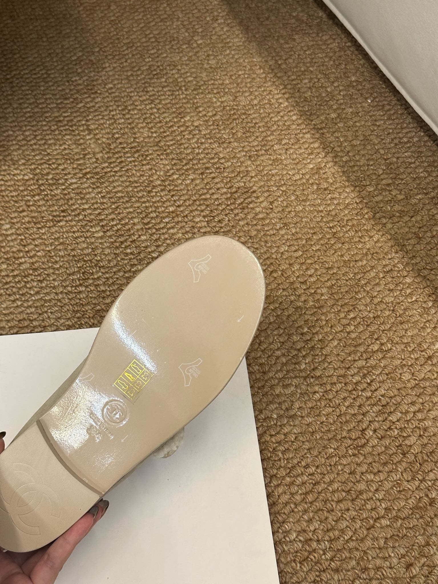 CC 26s Mary Jane Flats Caramel Beige Suede Shearling Lining