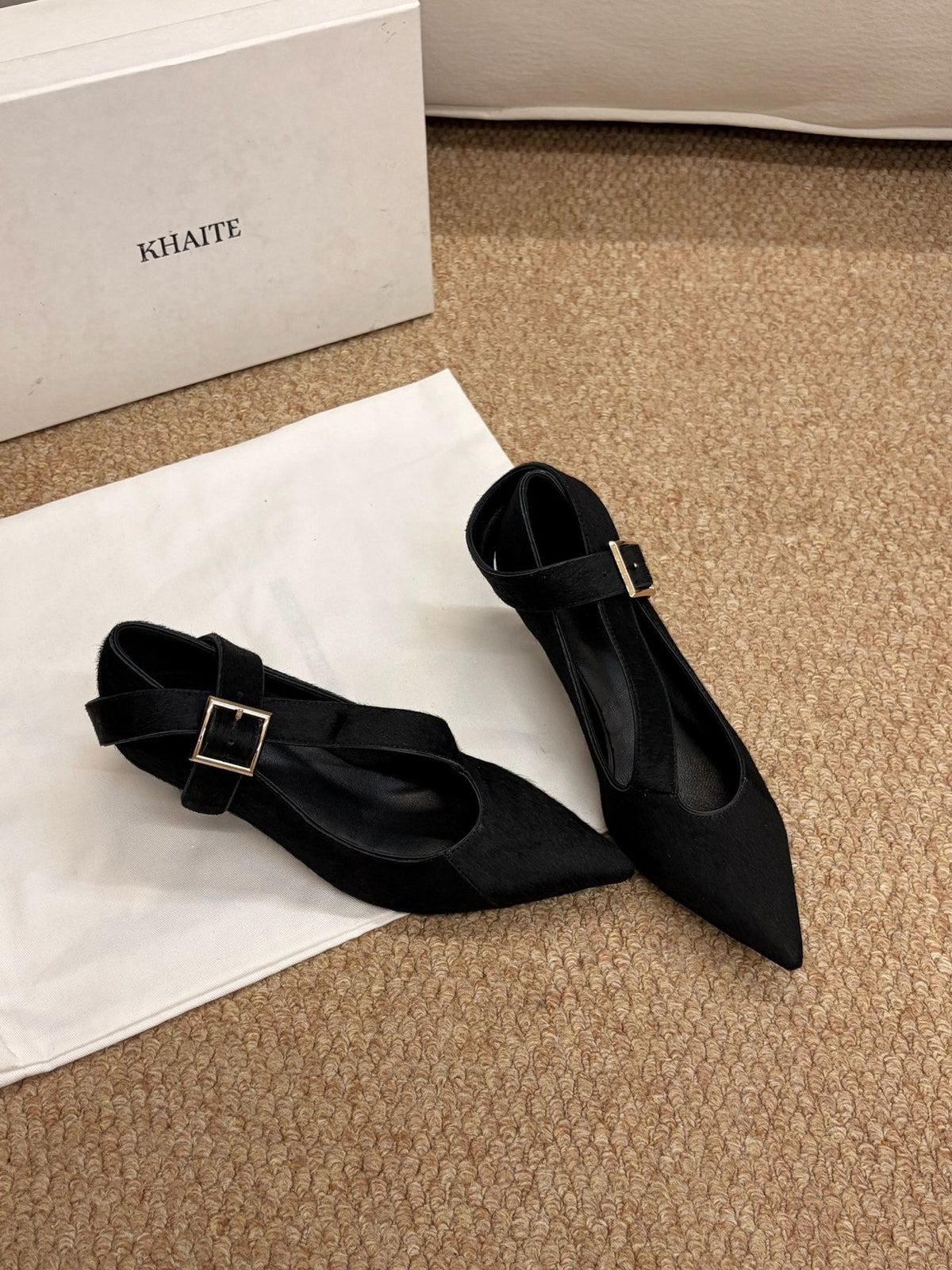 Khaite 26s Sloan Pumps 4.5cm Black Pony Hair 689688