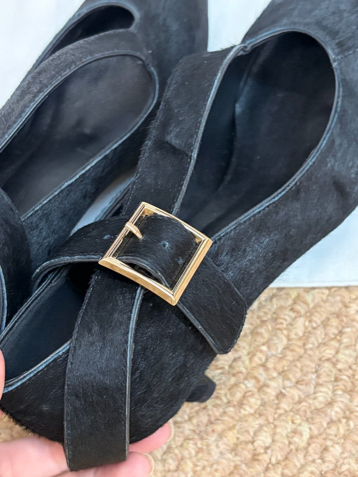 Khaite 26s Sloan Pumps 4.5cm Black Pony Hair 689688
