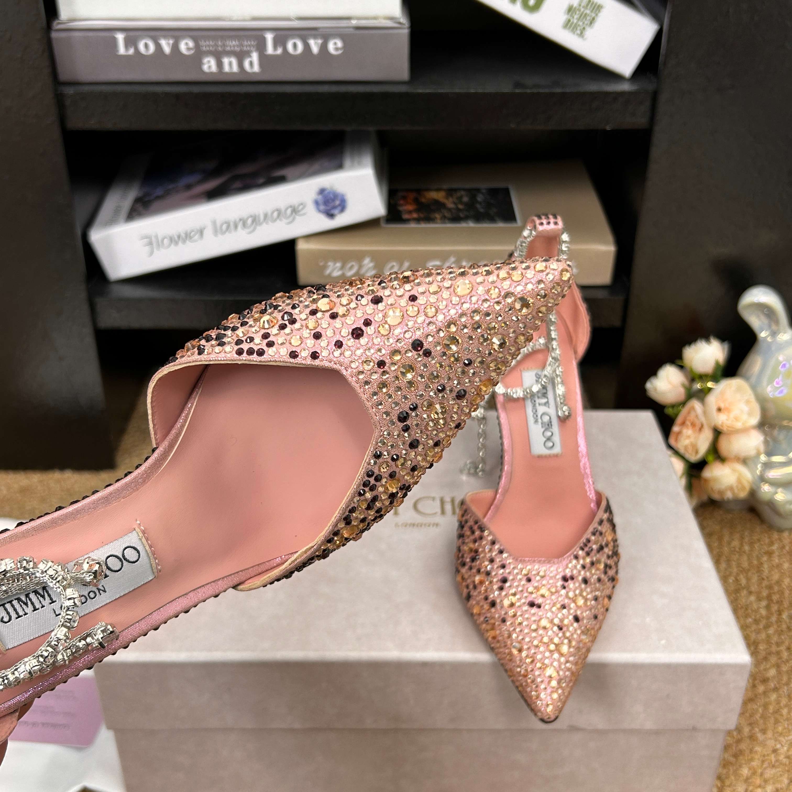 Jimmy 26 Stevie Pump 9cm Light Pink Crystal Leather 681909