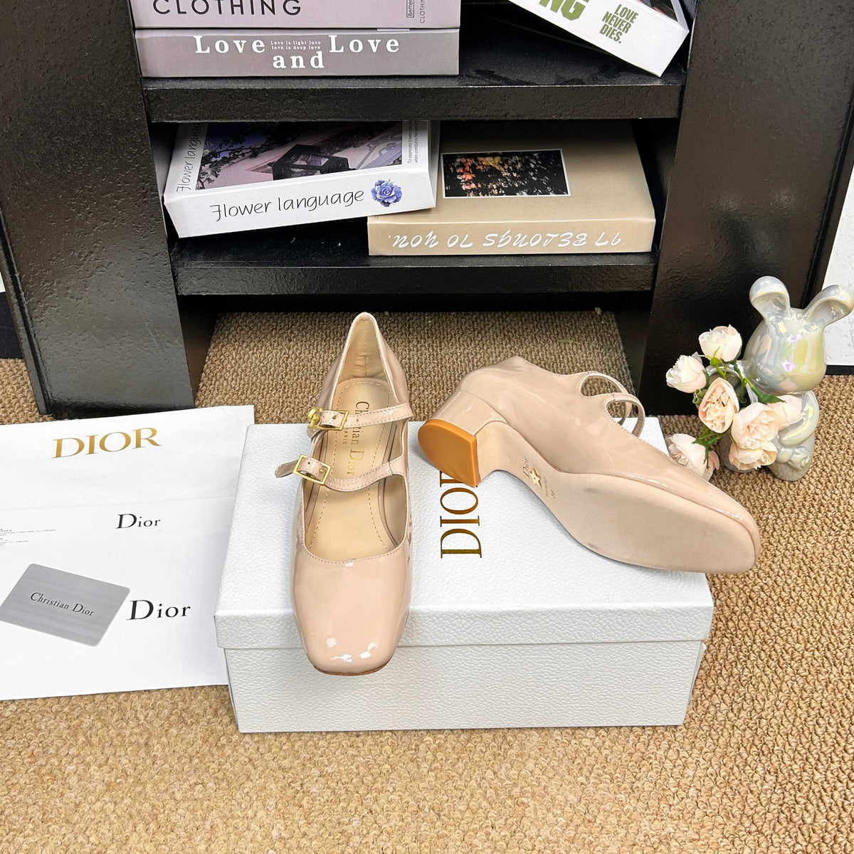 CD 26s Mary Jane Pumps Beige Patent Calfskin 157541