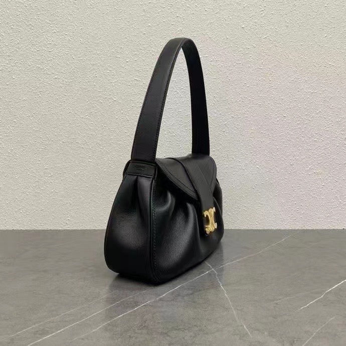 Celine Polly Bag 33cm Black Calfskin GHW