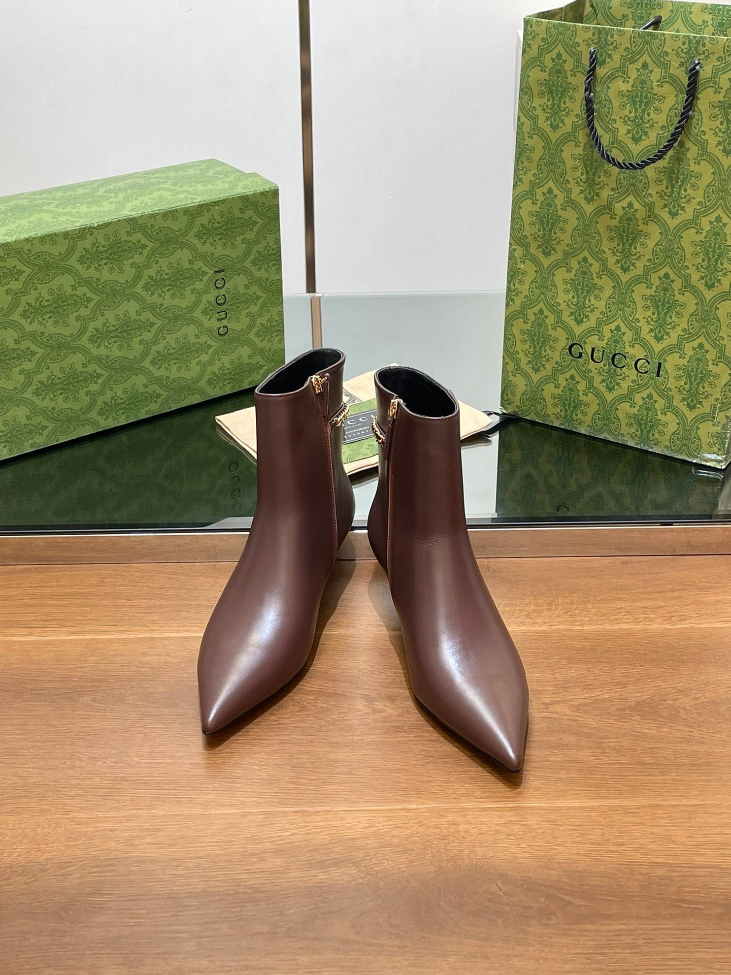GG 26s Signoria Ankle Boot 4.5cm Brown Cowhide 997219