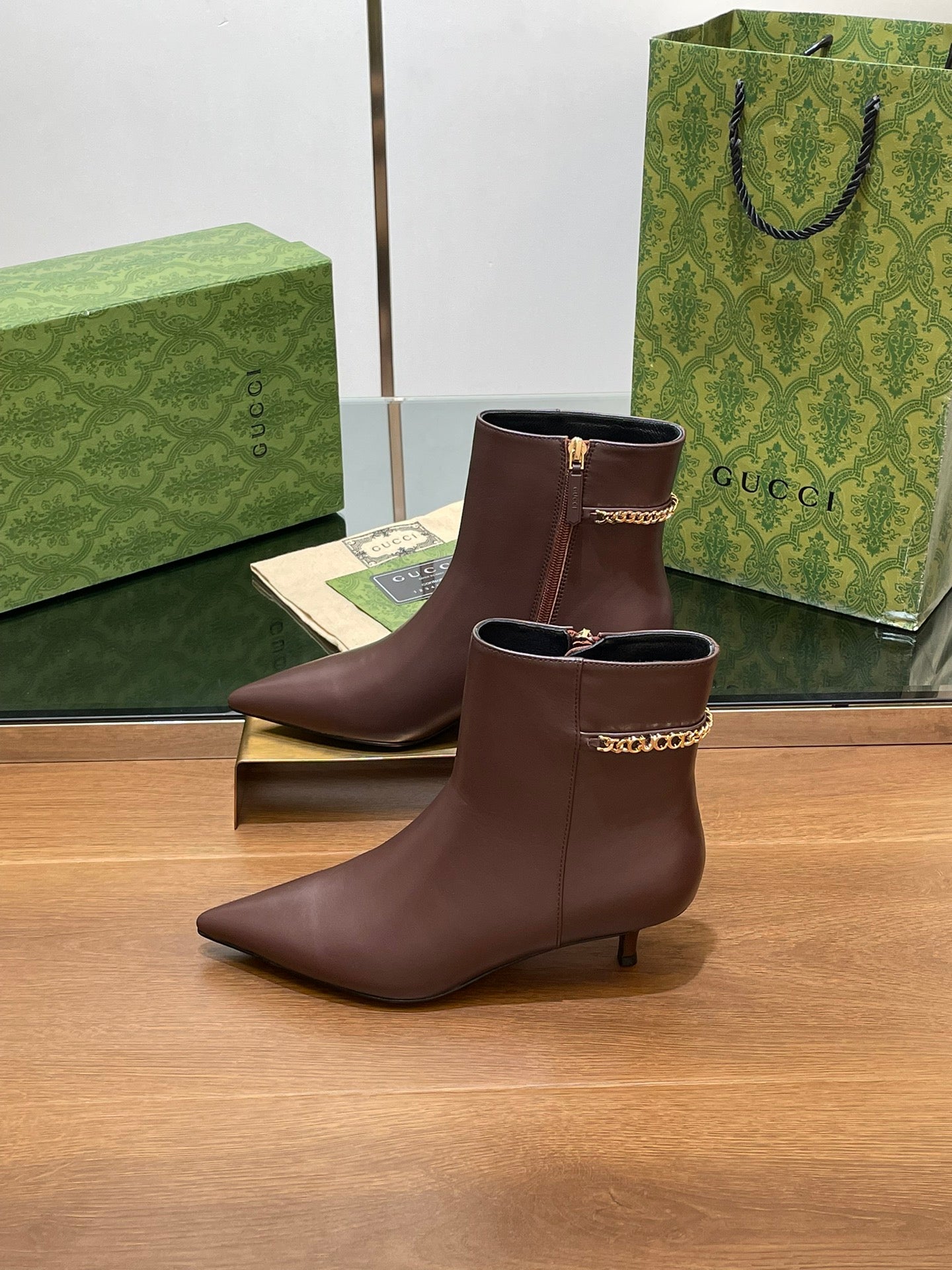 GG 26s Signoria Ankle Boot 4.5cm Brown Cowhide 997219