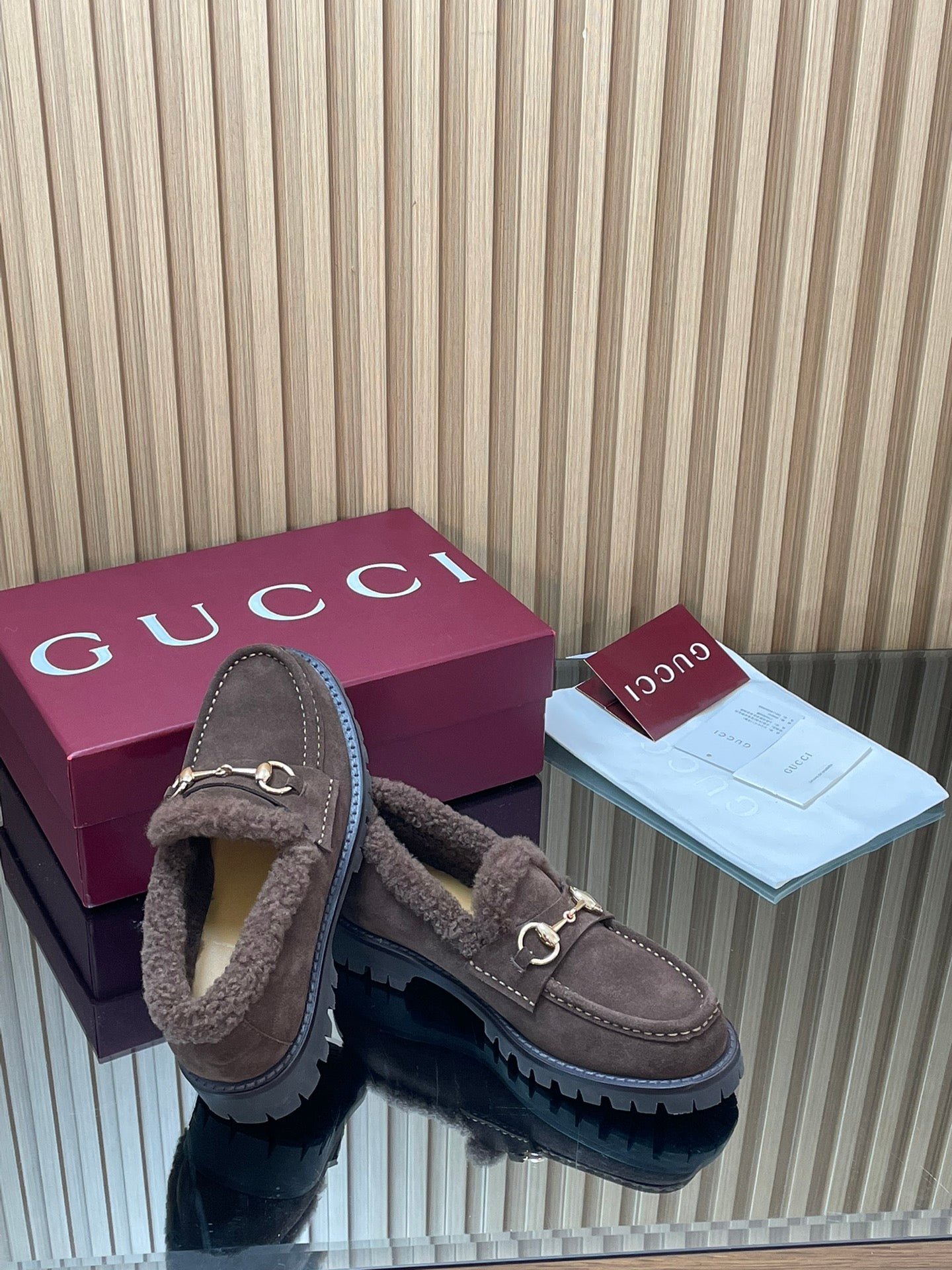 Gucci 2025 Horsebit Loafer Brown Suede Wool 563045