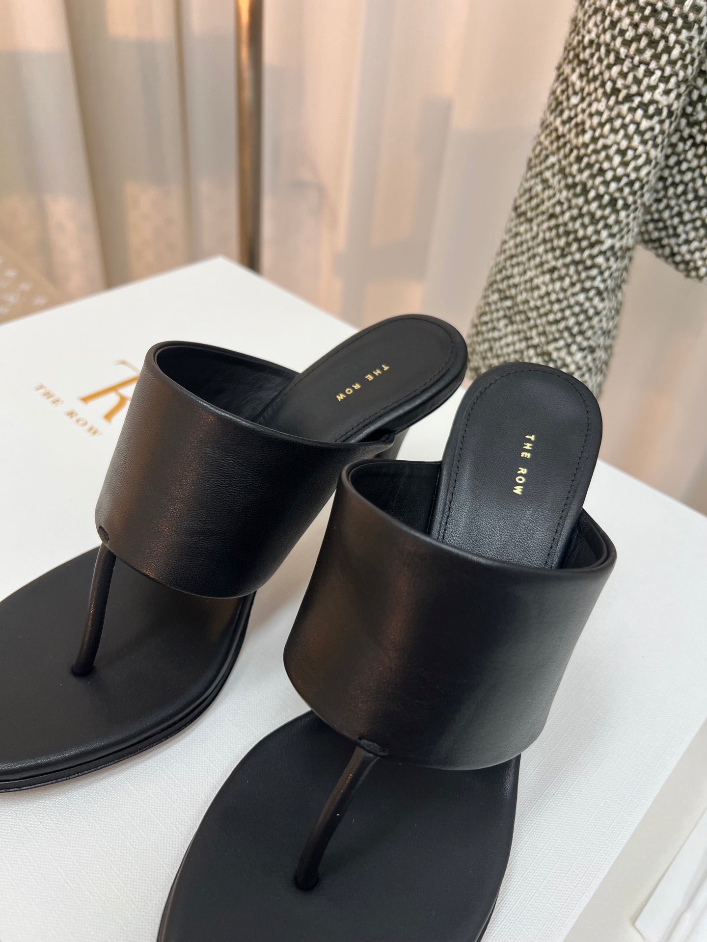 The Row Heel Sandals Black Calfskin 324735