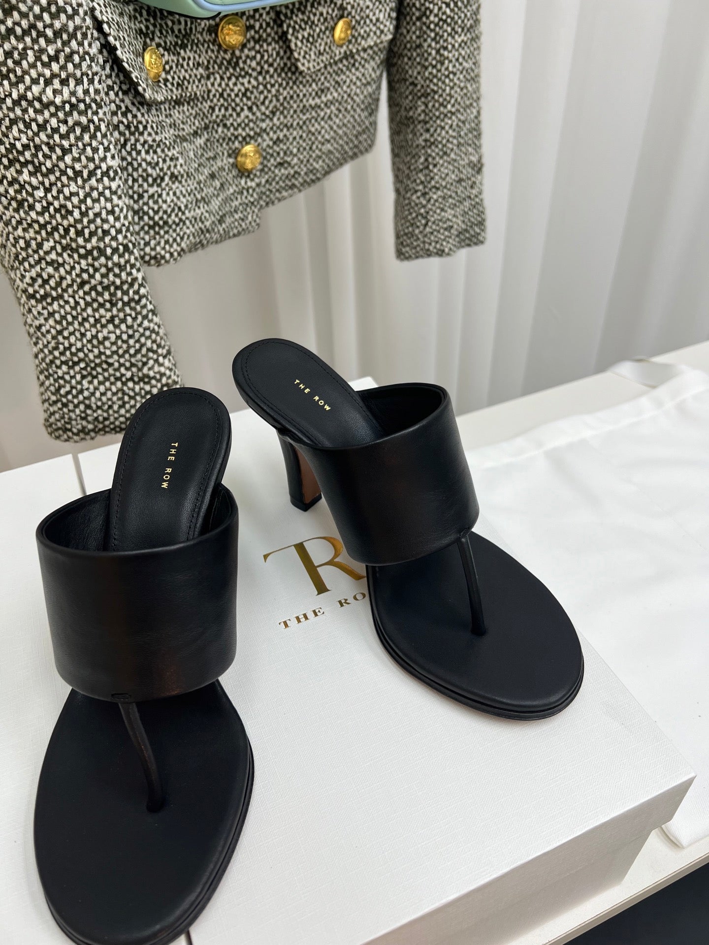 The Row Heel Sandals Black Calfskin 324735