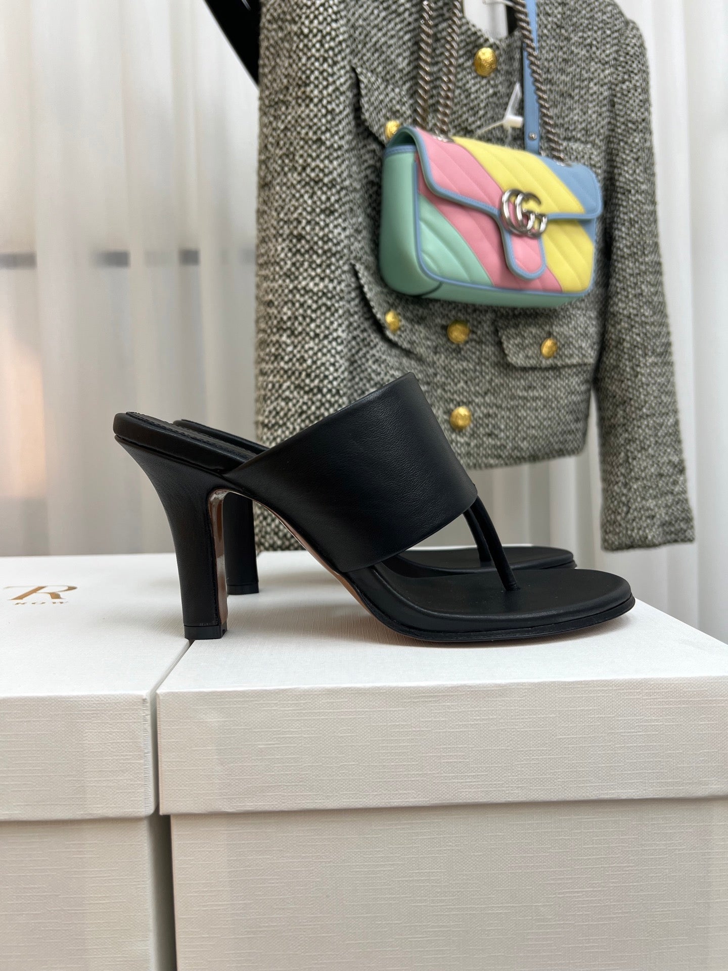 The Row Heel Sandals Black Calfskin 324735