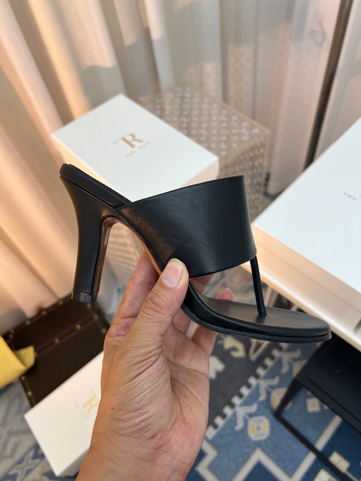 The Row Heel Sandals Black Calfskin 324735