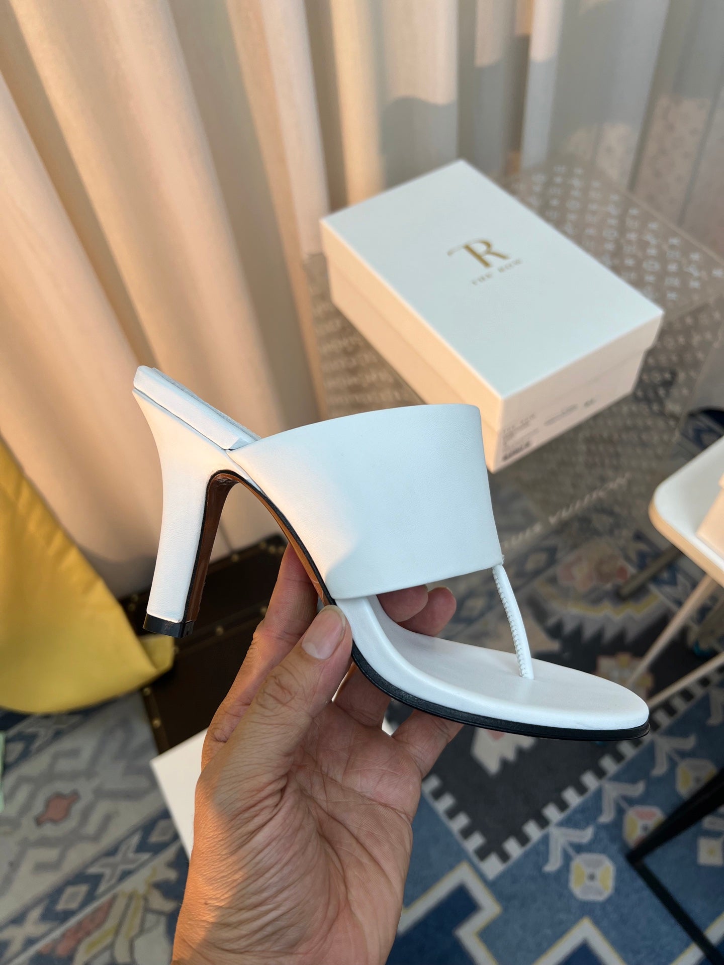 The Row Heel Sandals 50mm White Calfskin 324737