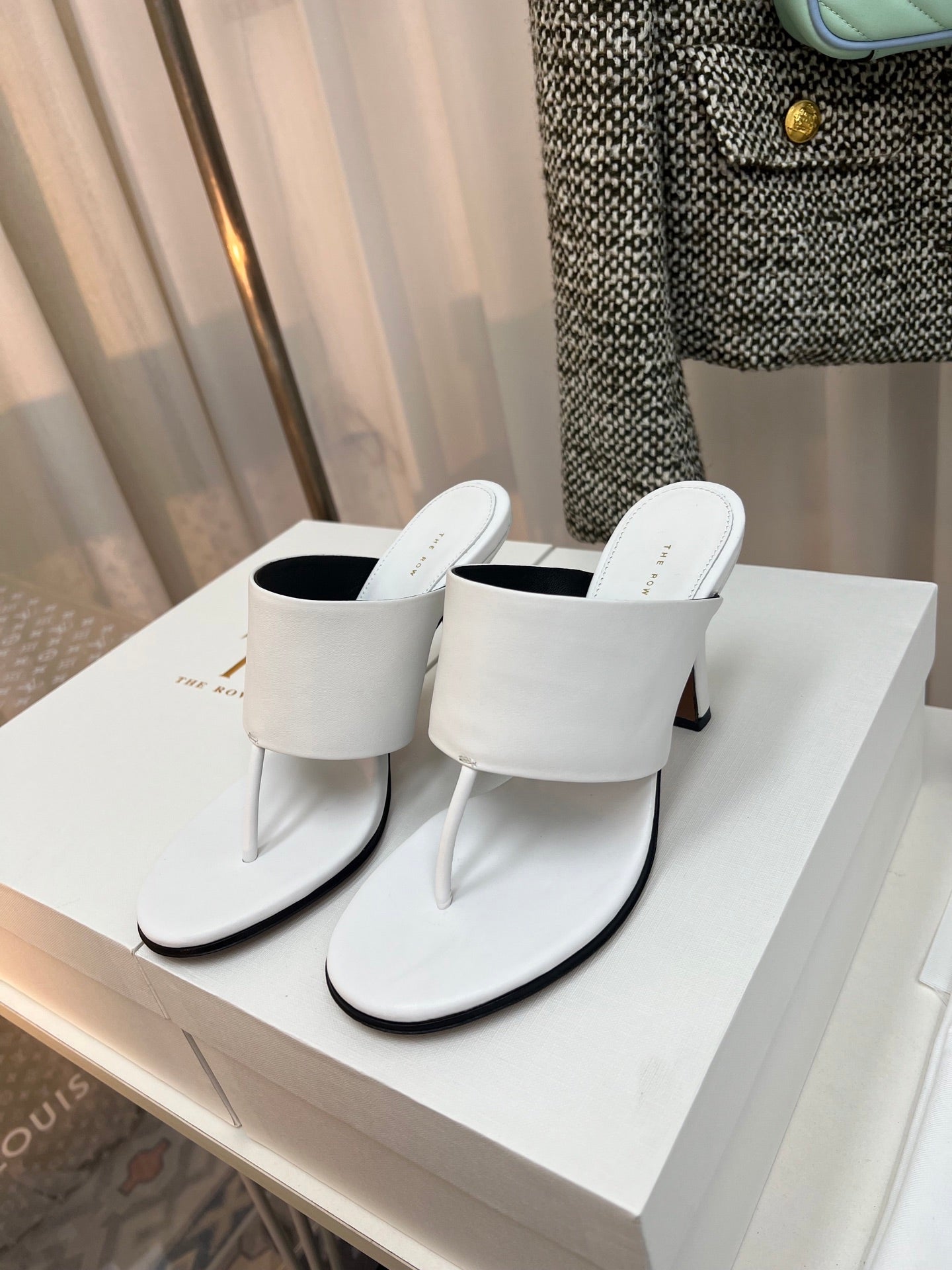 The Row Heel Sandals 50mm White Calfskin 324737