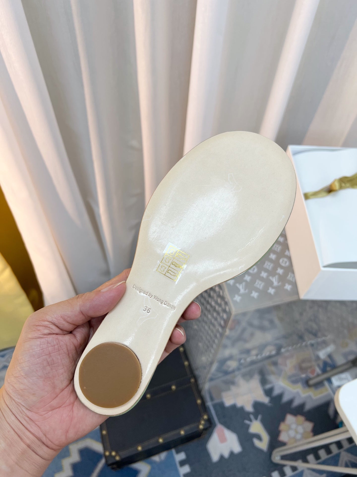 The Row Semi Slippers Olive Green Sheepskin 827493