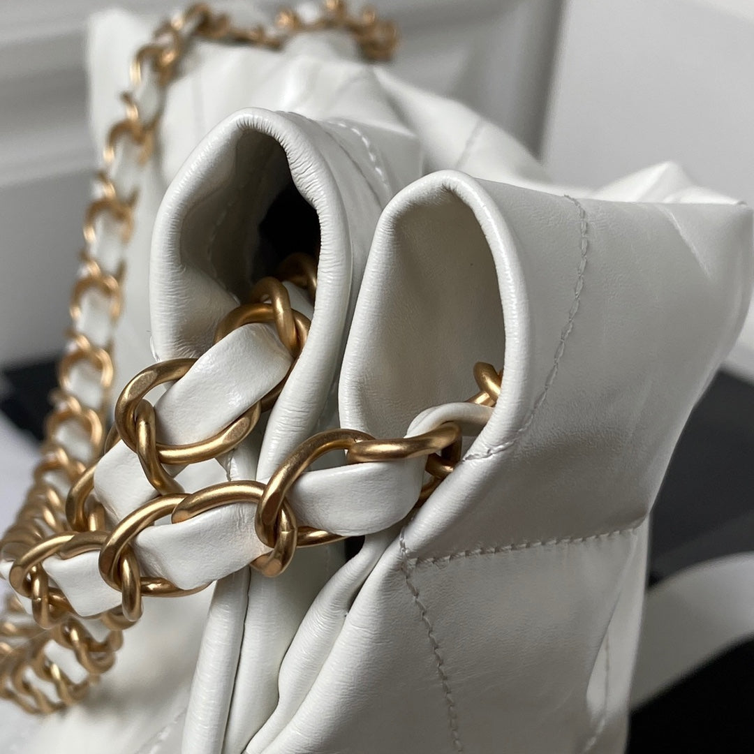 24C CC Hobo 22 bag 45cm Light Grey Lambskin