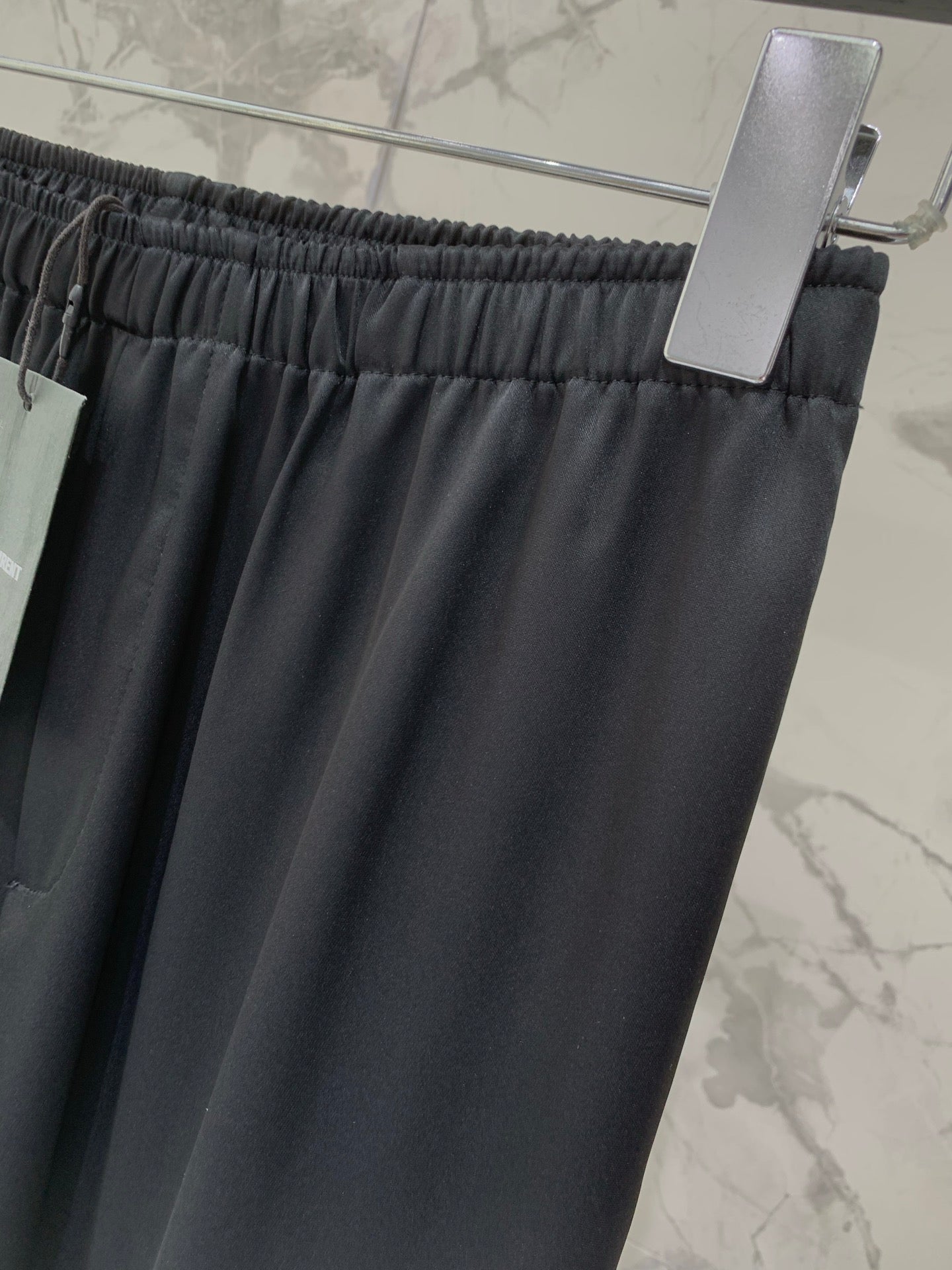 YSL 26s Wide-Leg Trousers Black Silk 408687