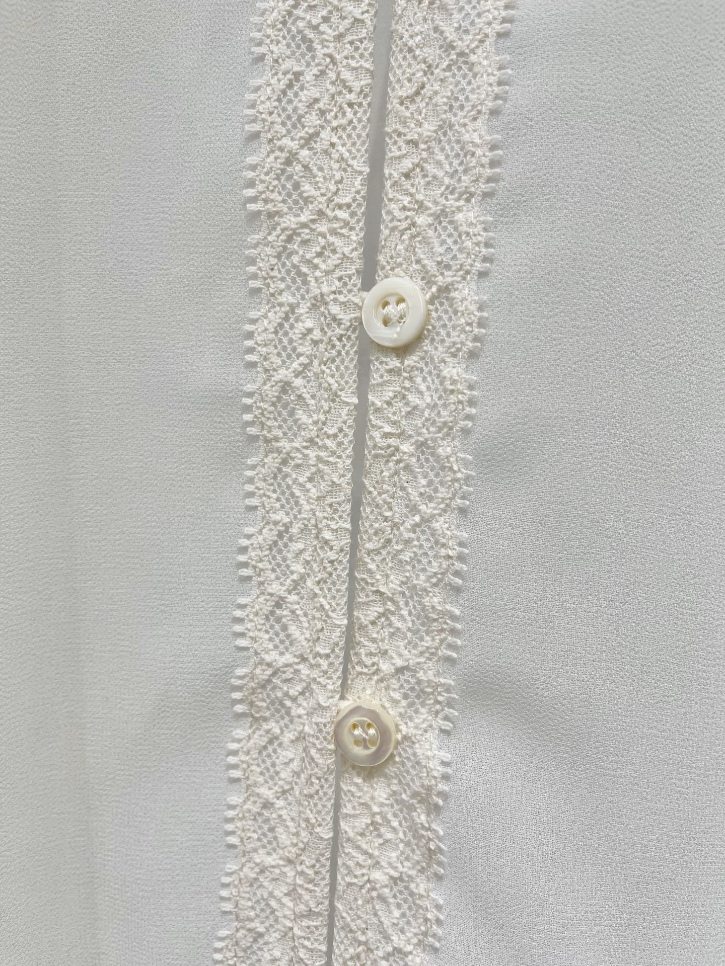 GG 26s Georgette Shirt White Lightweight Silk 408670