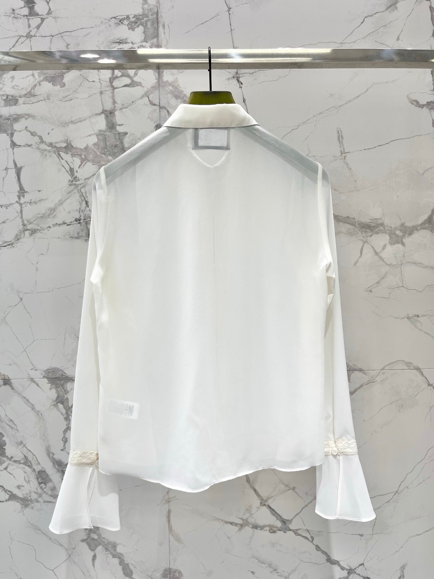 GG 26s Georgette Shirt White Lightweight Silk 408670