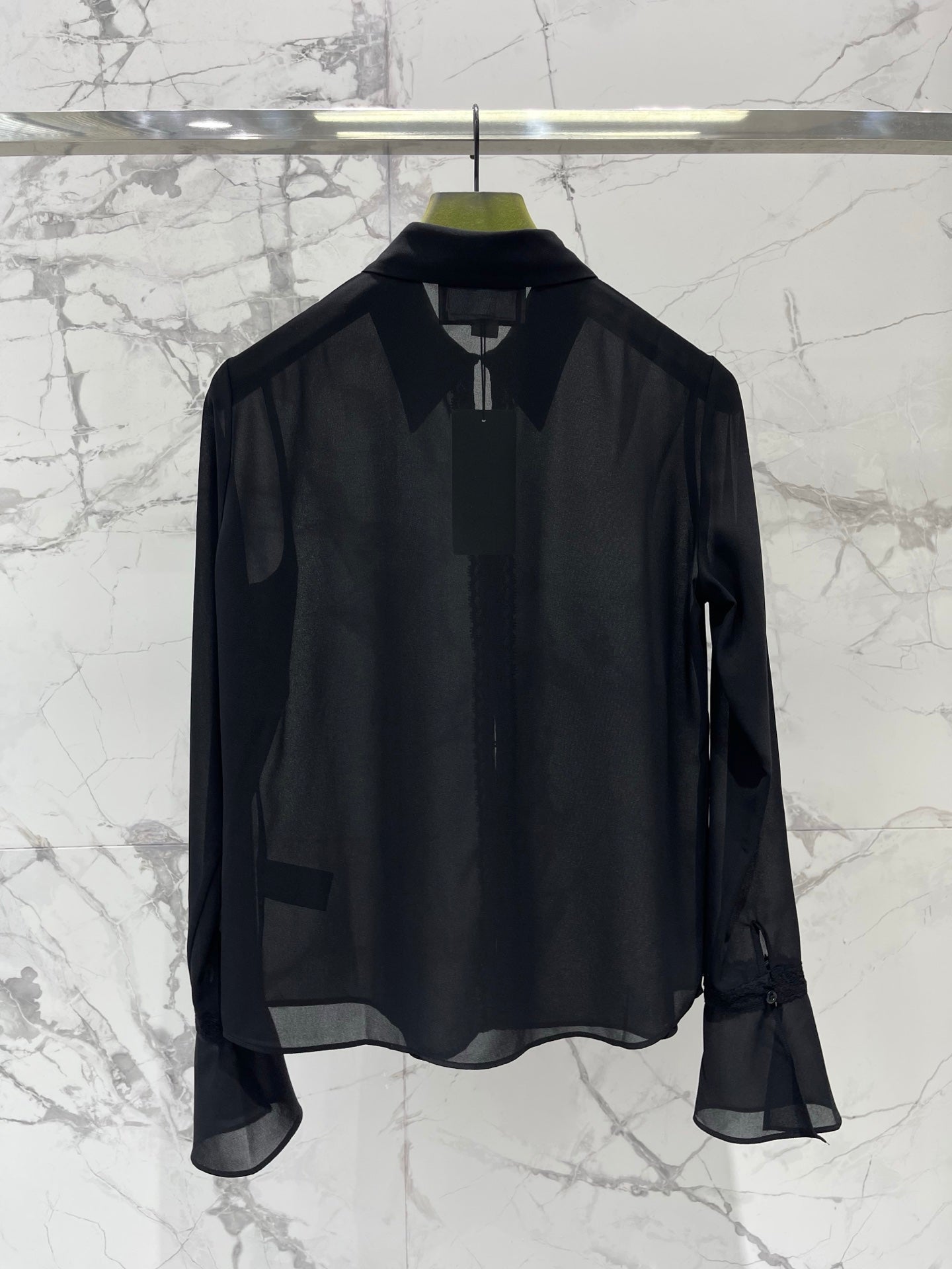 GG 26s Georgette Shirt Black Lightweight Silk 408671