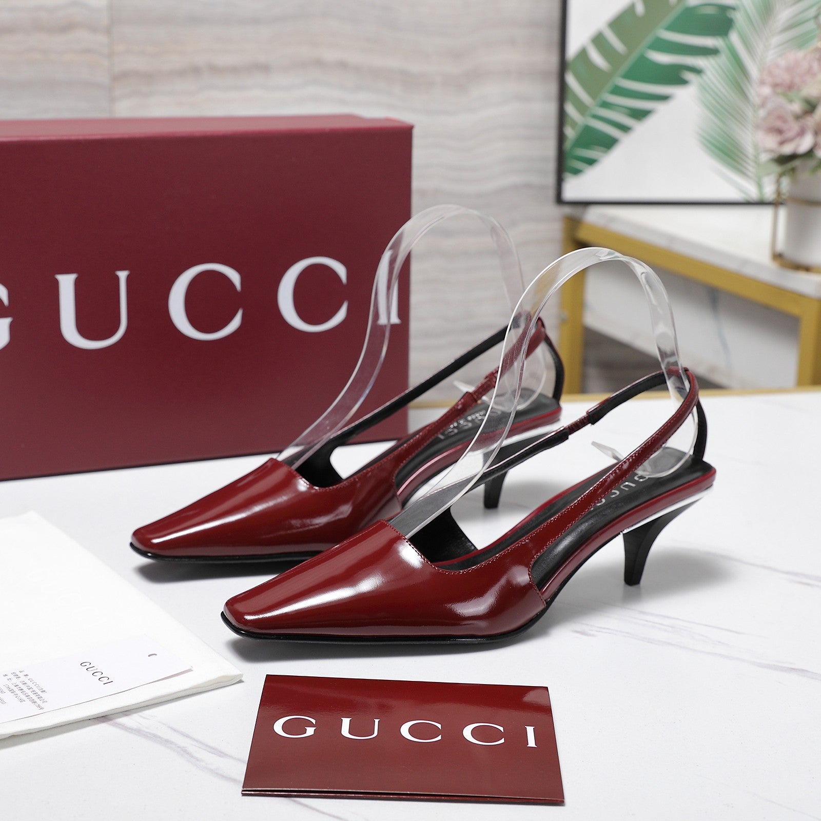 GG Cruise 2026 Slingback 55mm Burgundy Sheepskin 601092