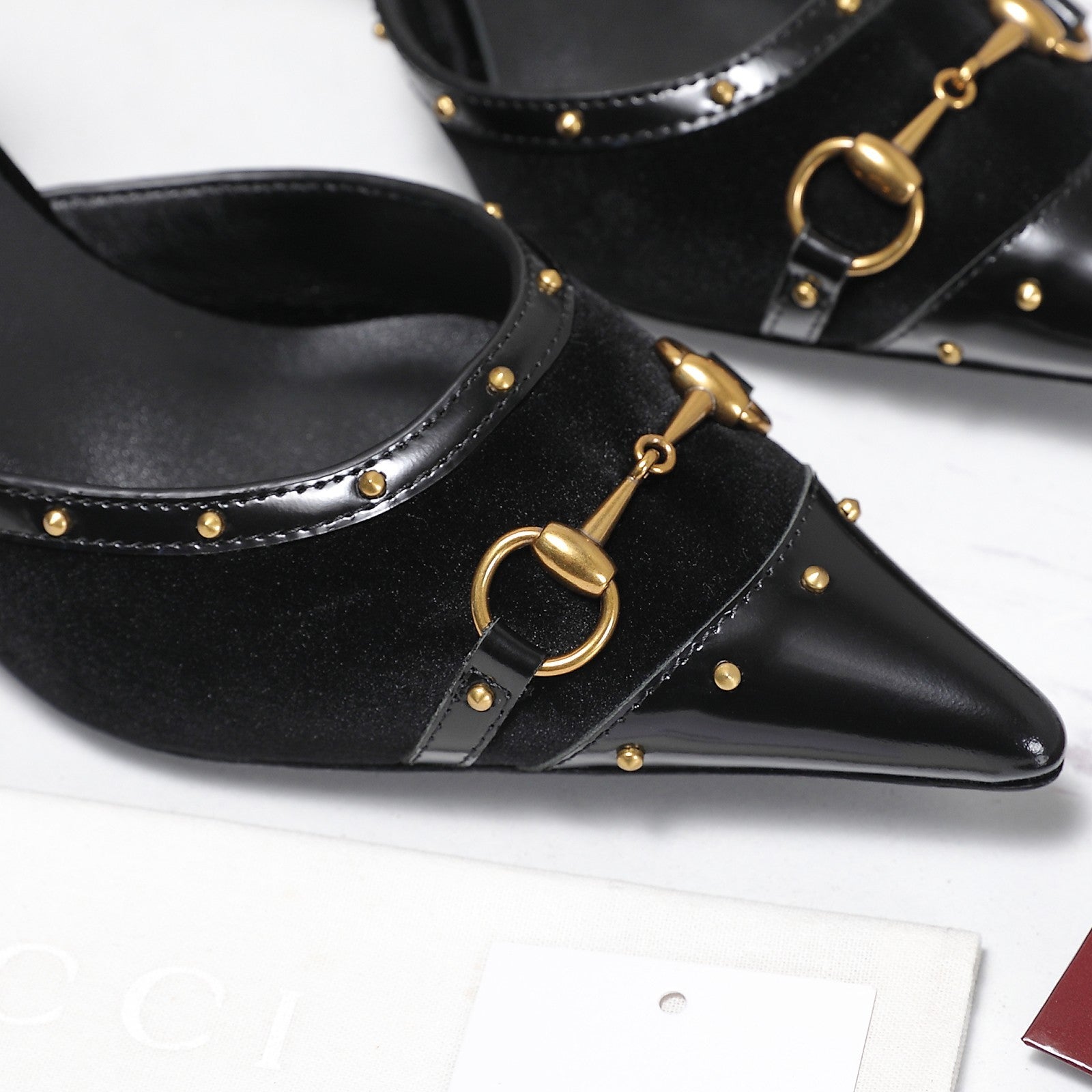 GG 26s Savoy Pumps Black Lambskin Velvet 961244
