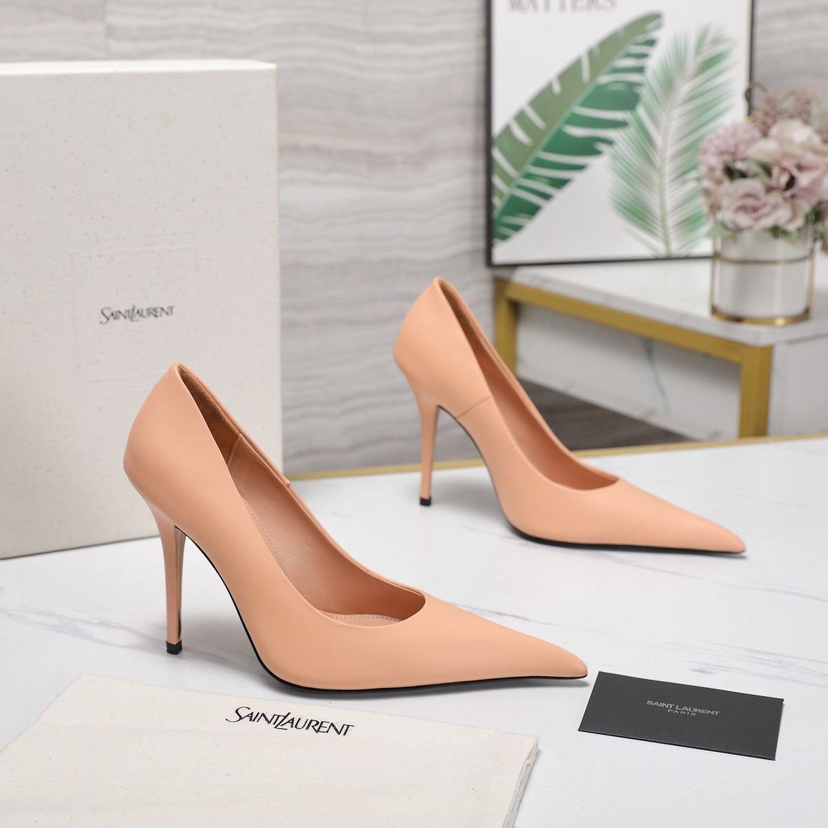 YSL 26s Zoe Pumps Nude Nude Leather 125851
