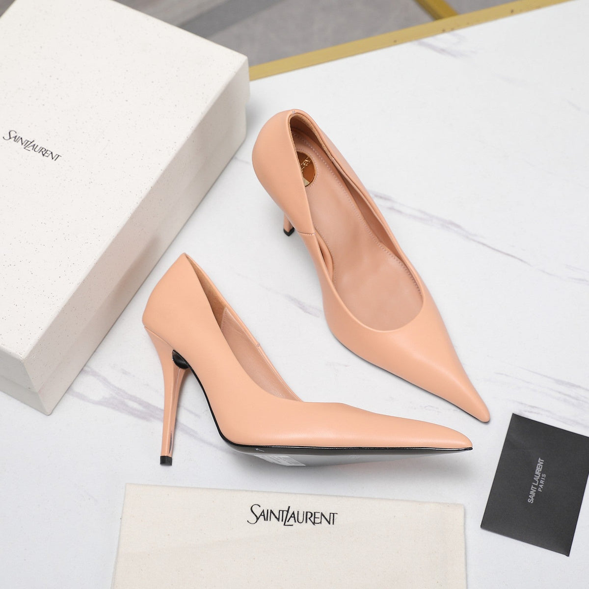 YSL 26s Zoe Pumps Nude Nude Leather 125851