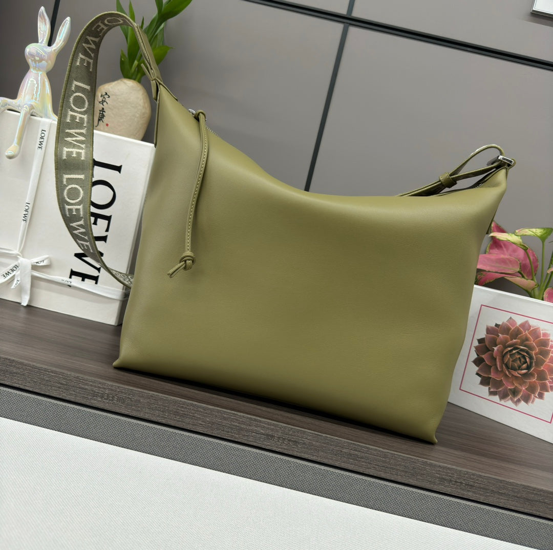 Loewe Cubi Crossbody Bag Olive Green Smooth Calfskin