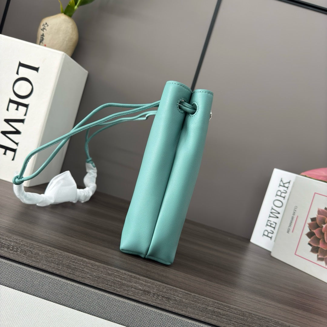 Loewe Small Pebble Hobo Light Blue Smooth Calfskin