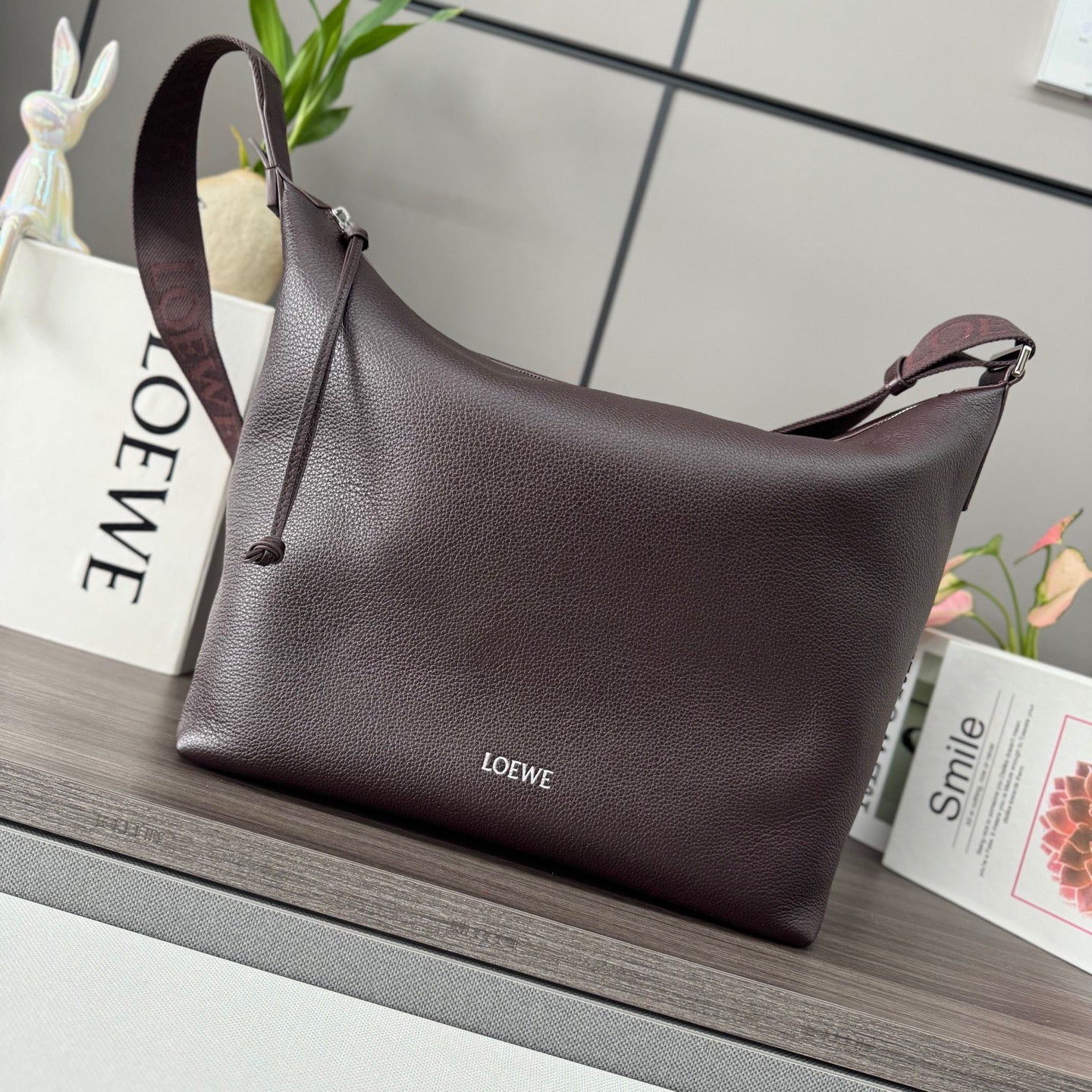 Loewe Cubi Crossbody Bag Chocolate Smooth Calfskin