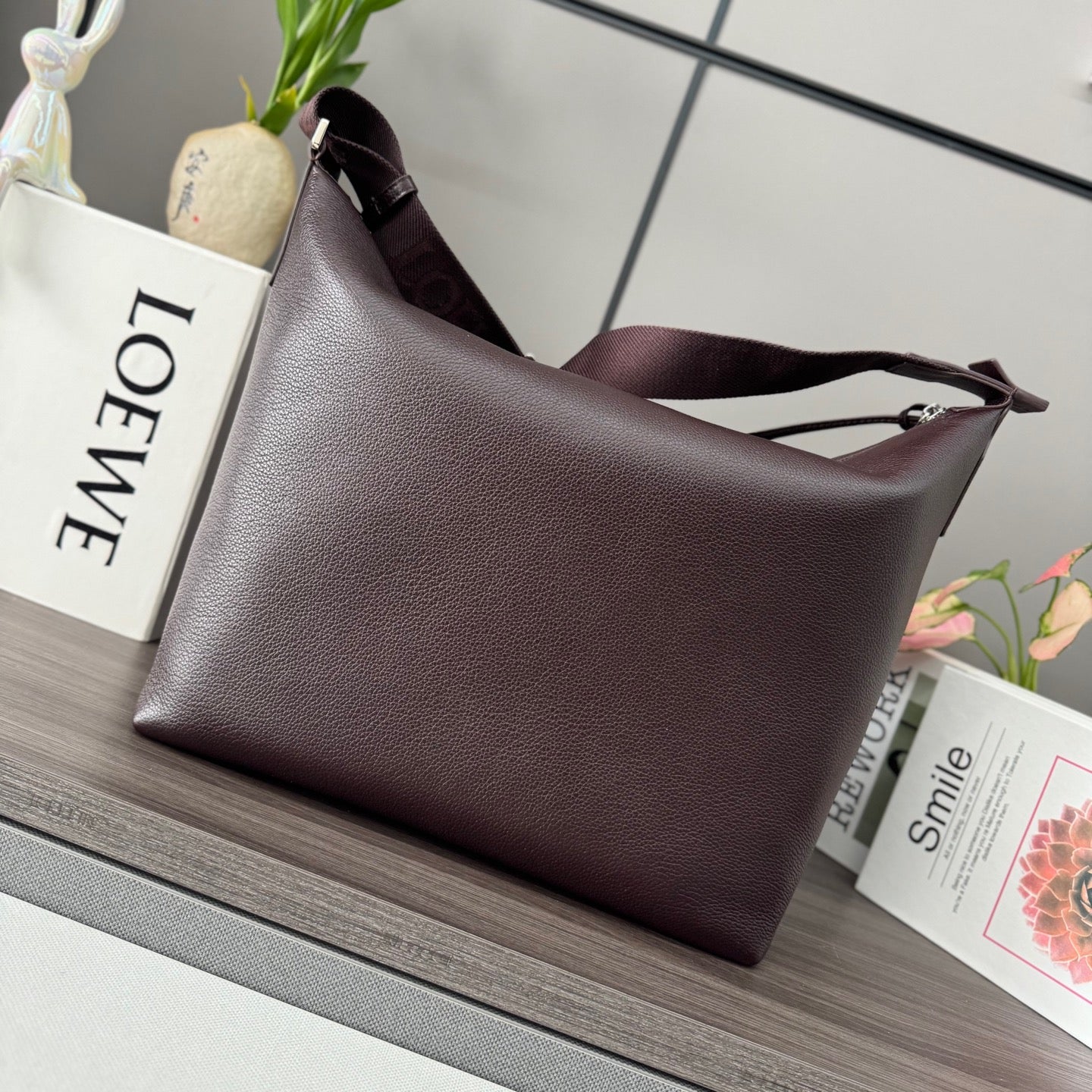 Loewe Cubi Crossbody Bag Chocolate Smooth Calfskin