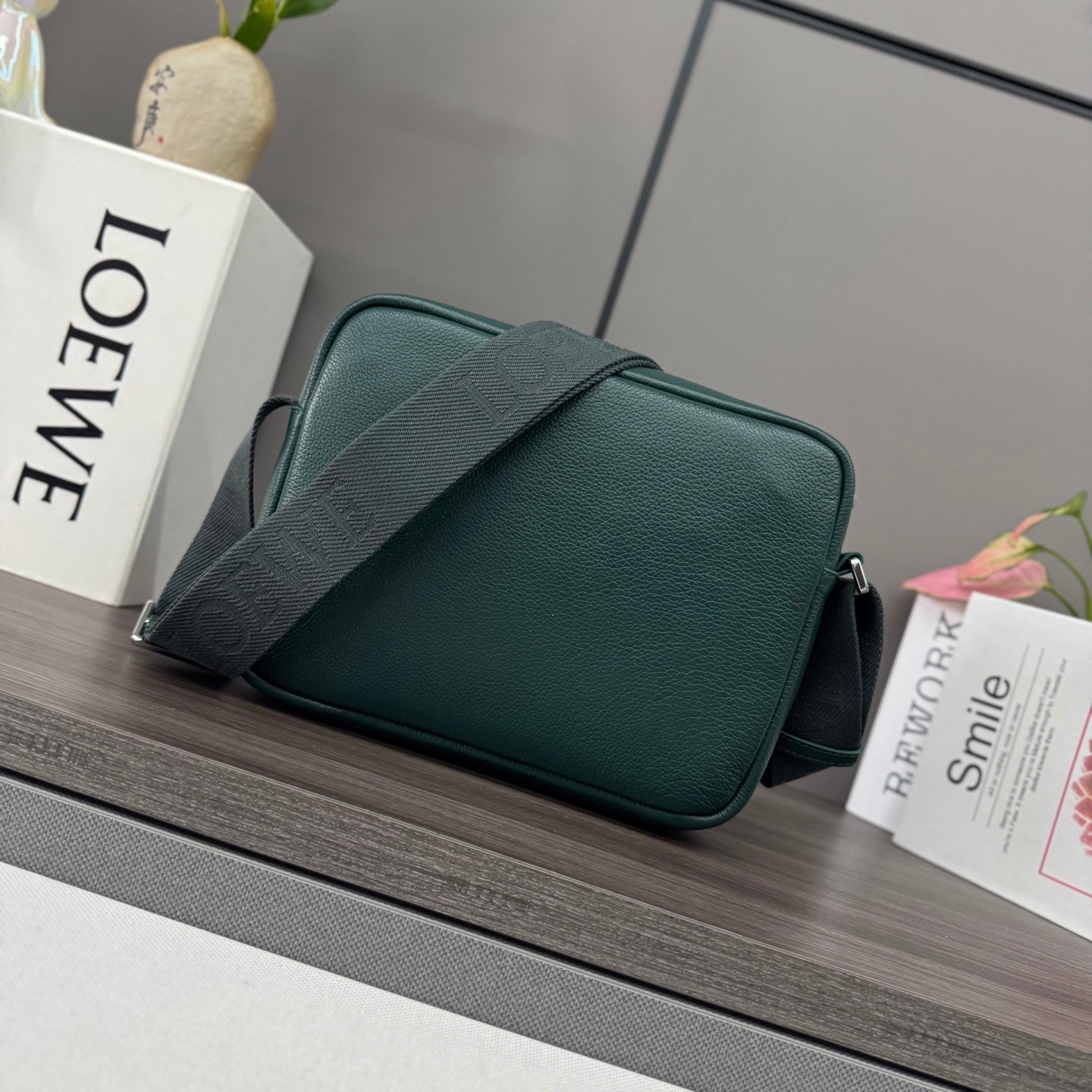 Loewe Messenger Bags 23 Dark Teal Green Cowhide