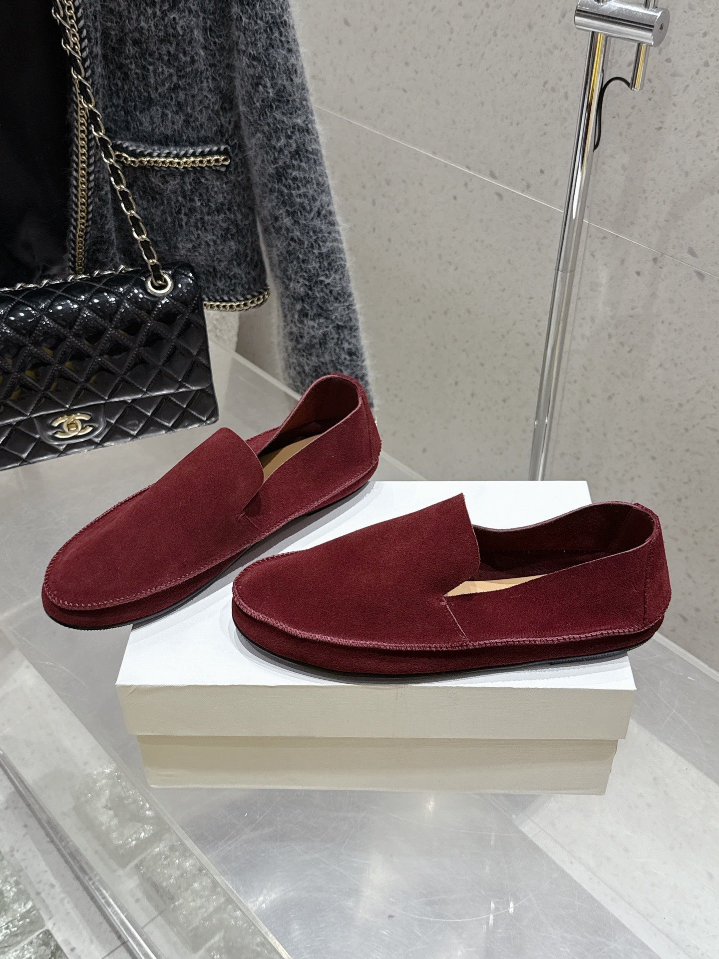 The Row Tyler Loafer Dar Red Suede 338394