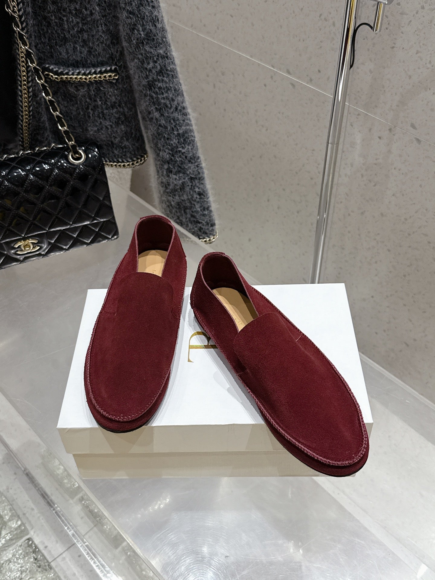 The Row Tyler Loafer Dar Red Suede 338394