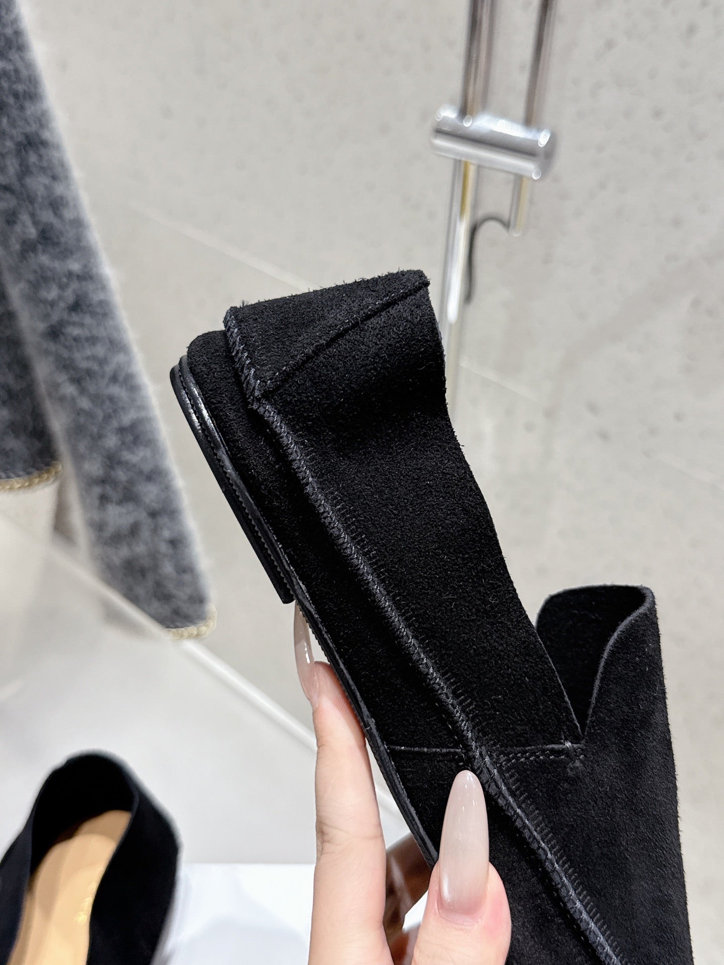 The Row Tyler Loafer Black Suede 338395