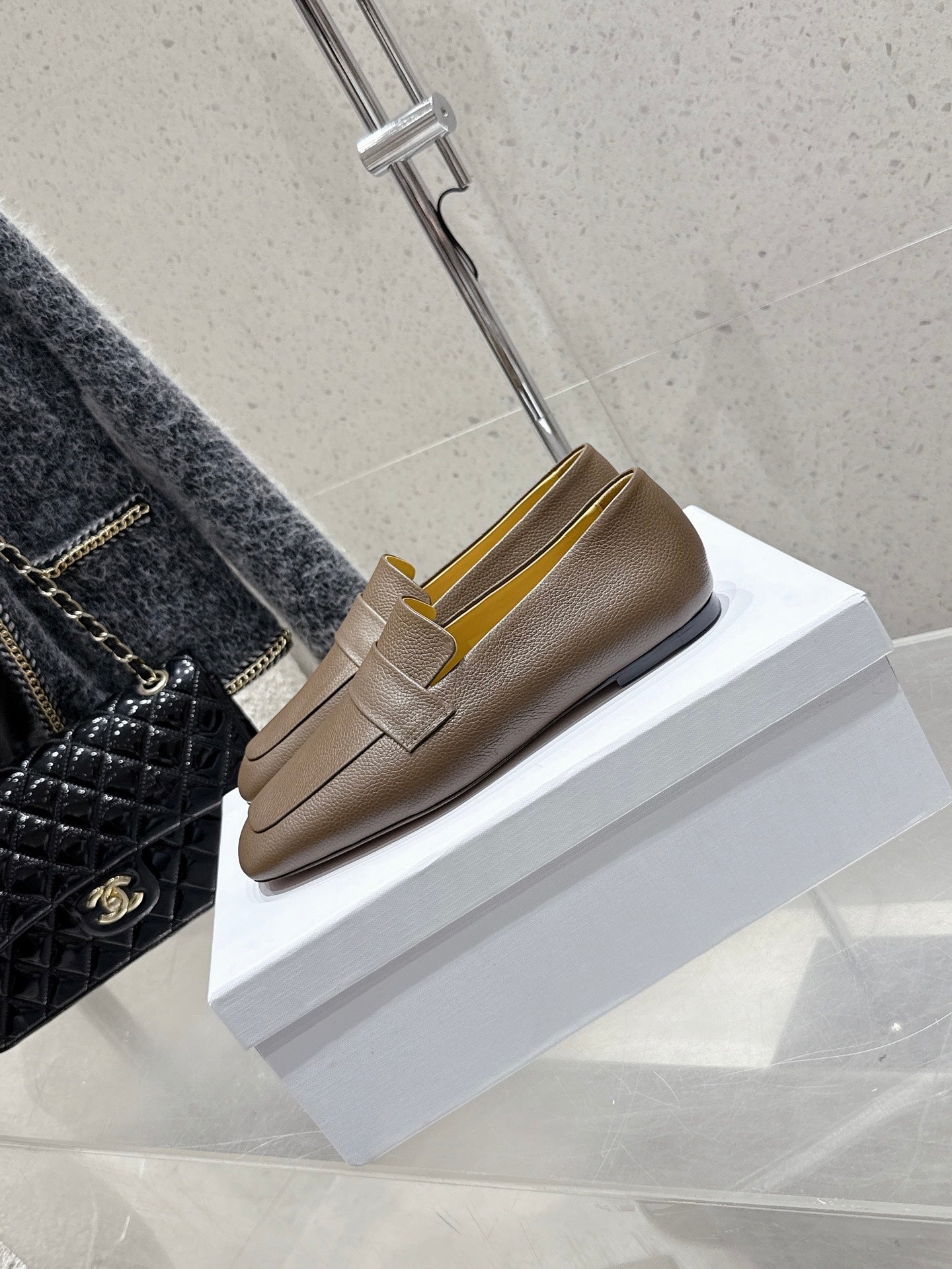 The Row Classic Loafer Taupe Leather 338397