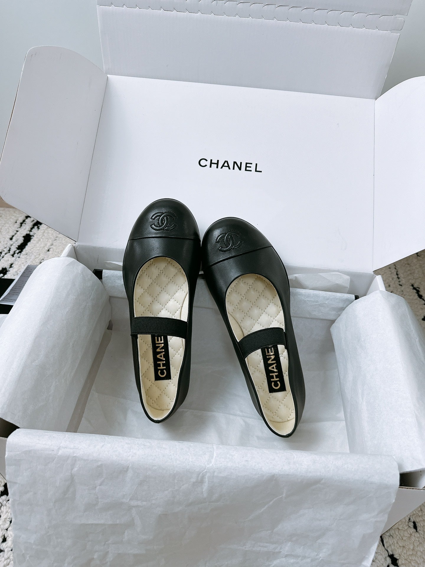 CC Mary Janes 15mm In Black Lambskin Cowhide Leather 144720
